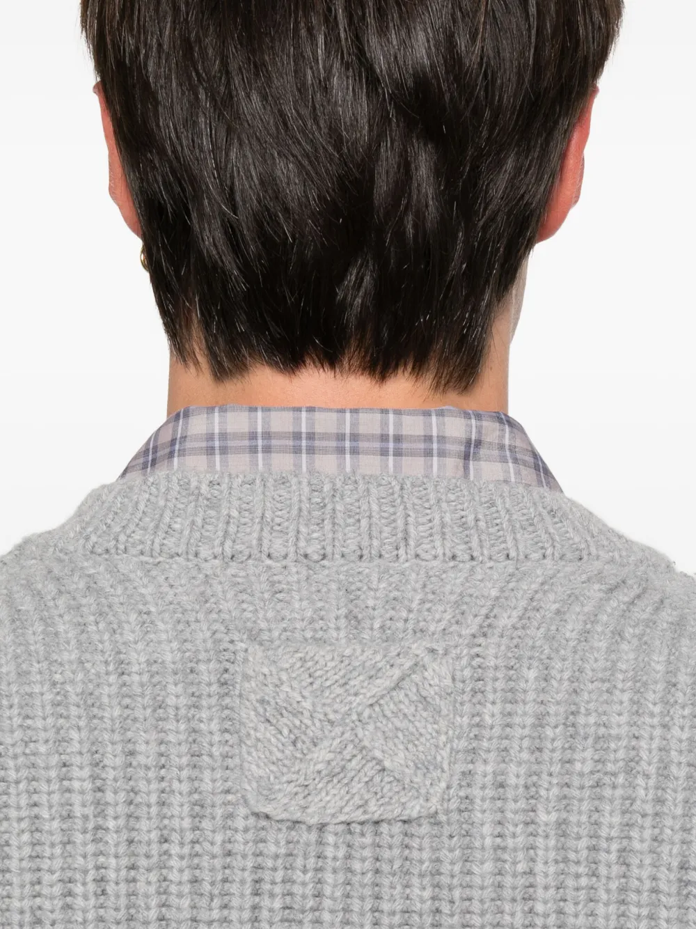 Nanushka Geribbelde sweater met V-hals Grijs