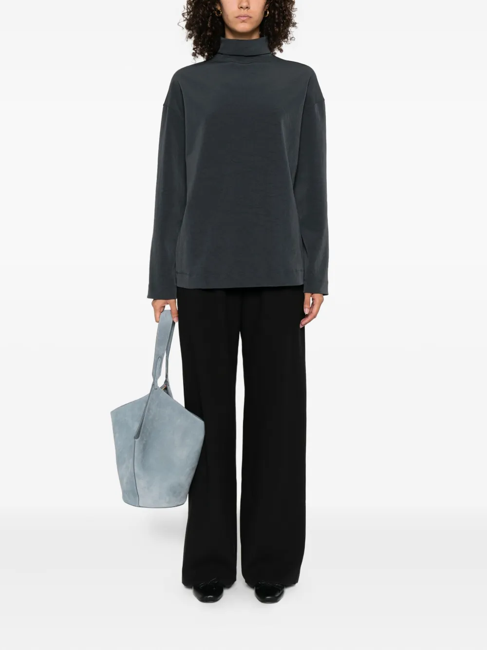 Nanushka Sitara top met col en lange mouwen Blauw
