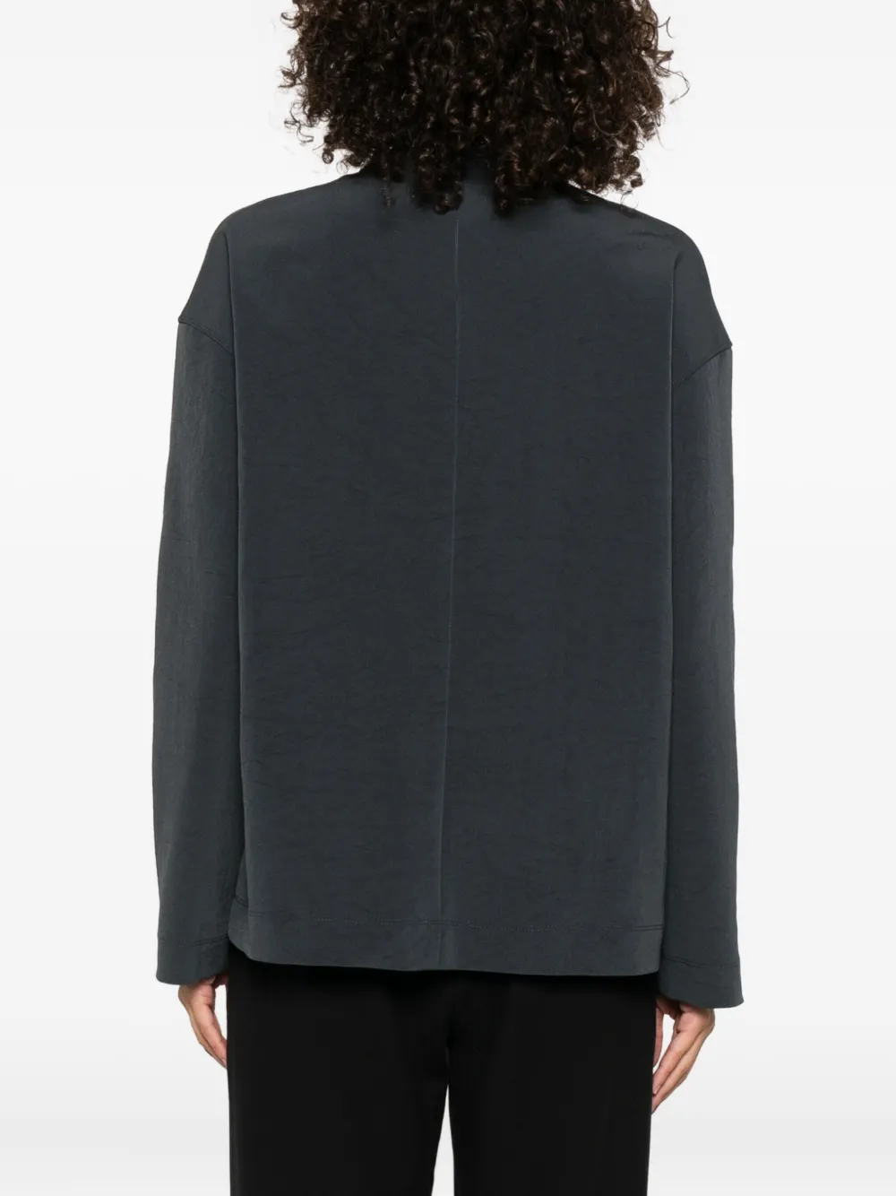 Nanushka Sitara top met col en lange mouwen Blauw