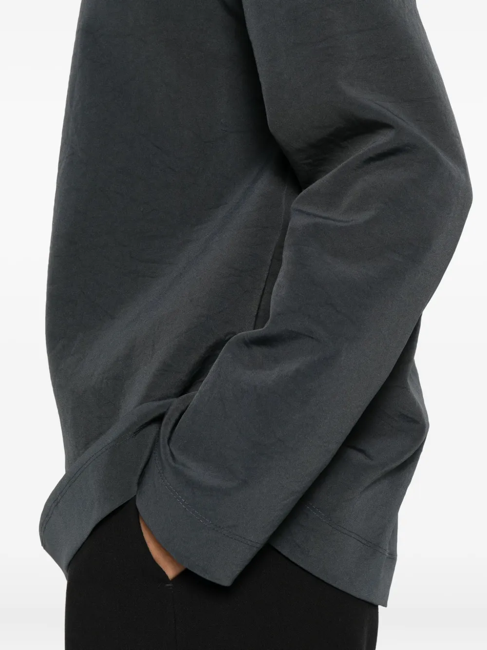 Nanushka Sitara top met col en lange mouwen Blauw