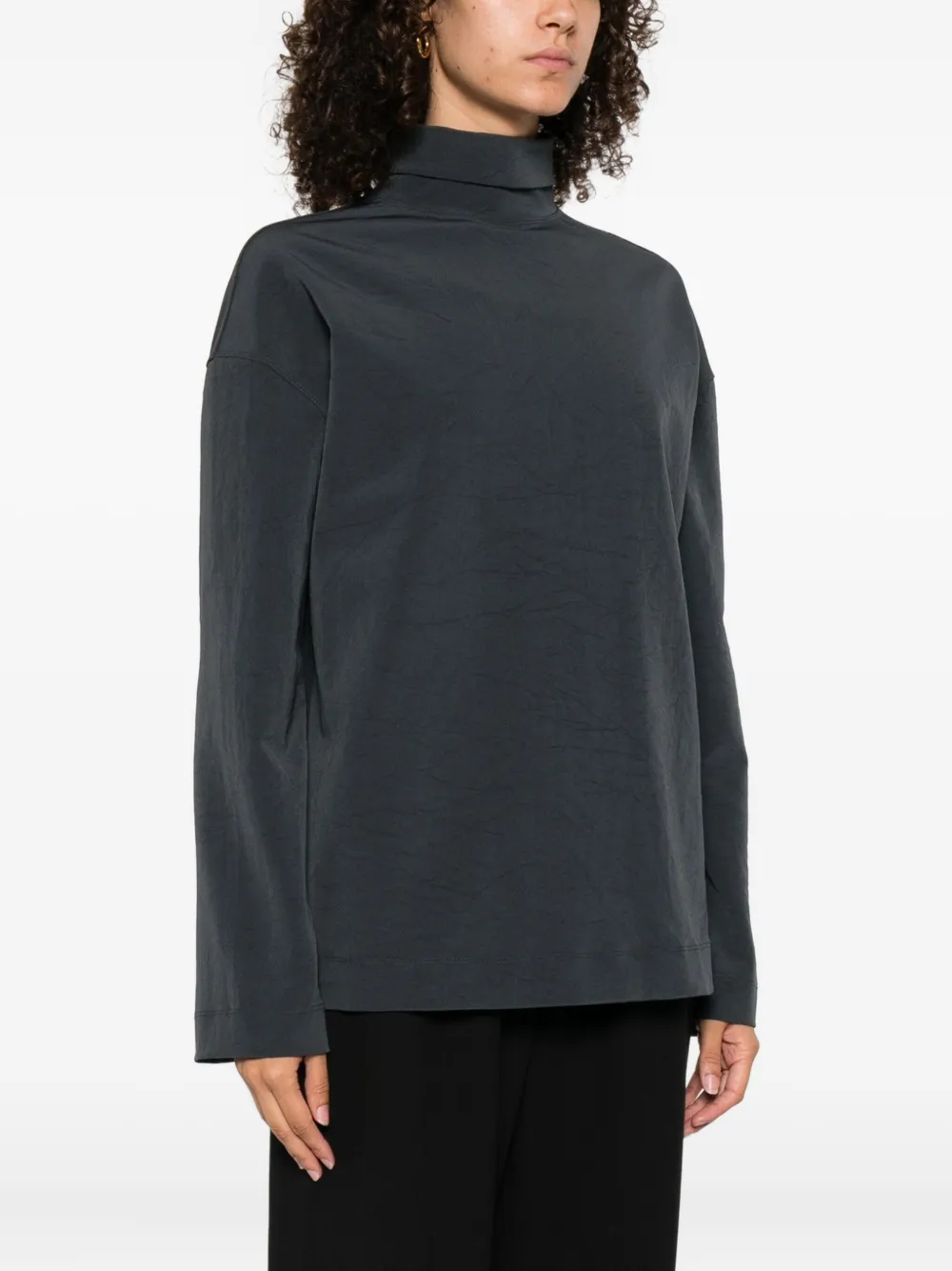 Nanushka Sitara top met col en lange mouwen Blauw