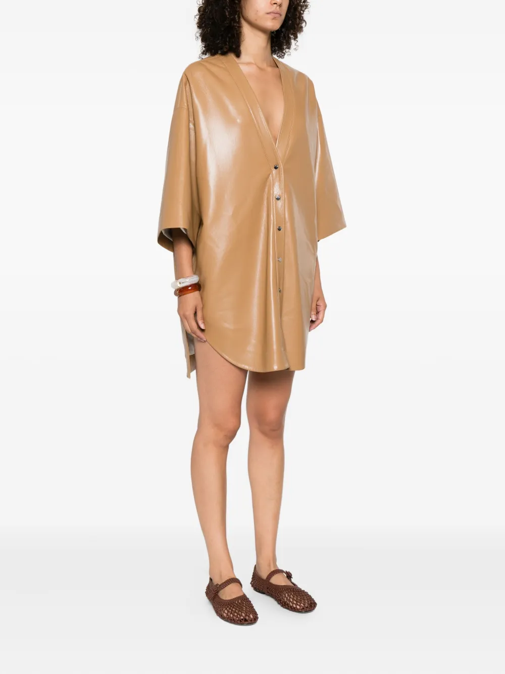 Nanushka Blousejurk met knopen Beige