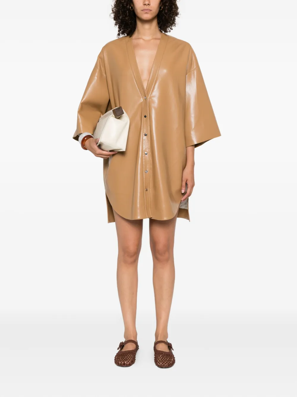 Nanushka Blousejurk met knopen Beige
