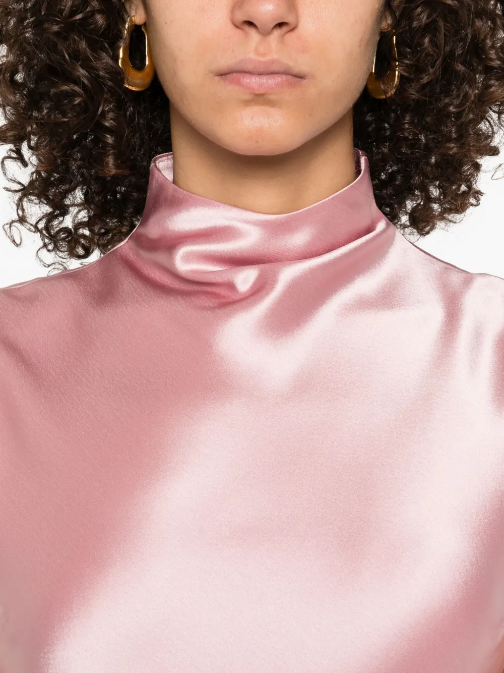 Nanushka high-neck sleeveless top Roze