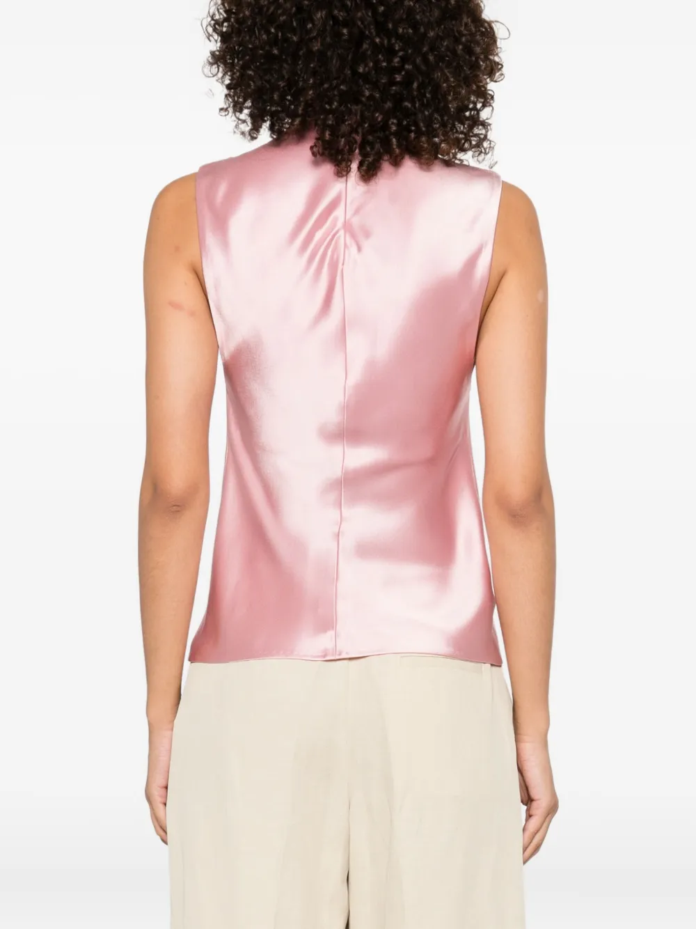 Nanushka high-neck sleeveless top Roze