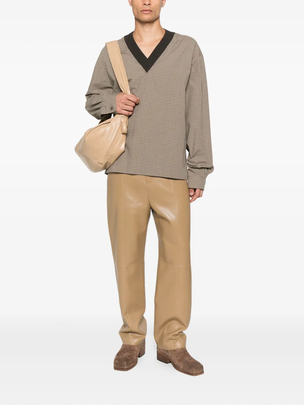 Nanushka checked V-neck top | T-Shirts | Image 2
