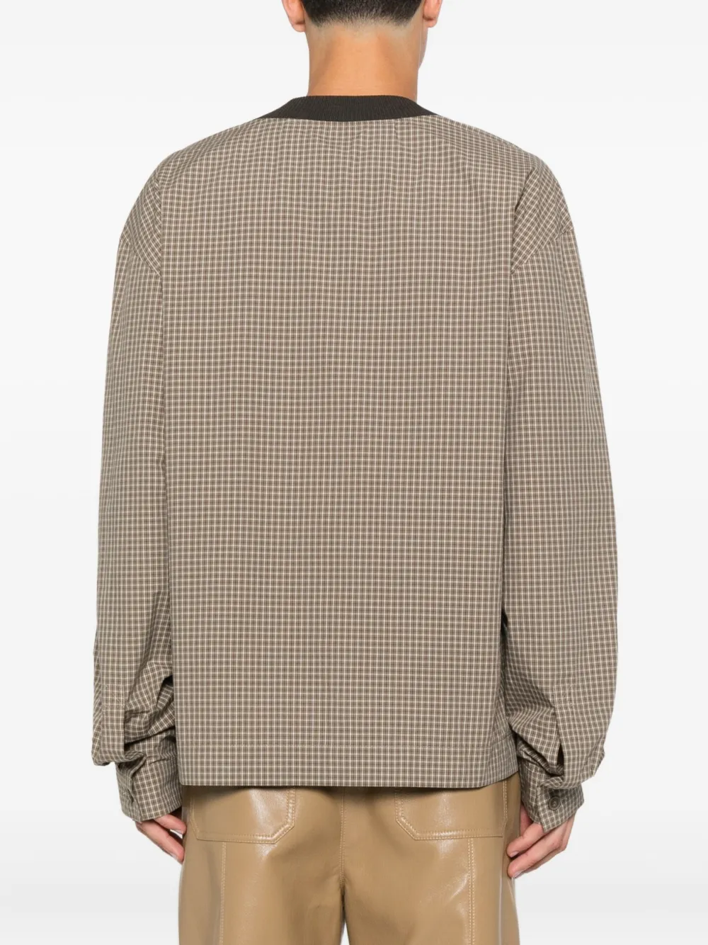 Nanushka Geruite top met V-hals Bruin