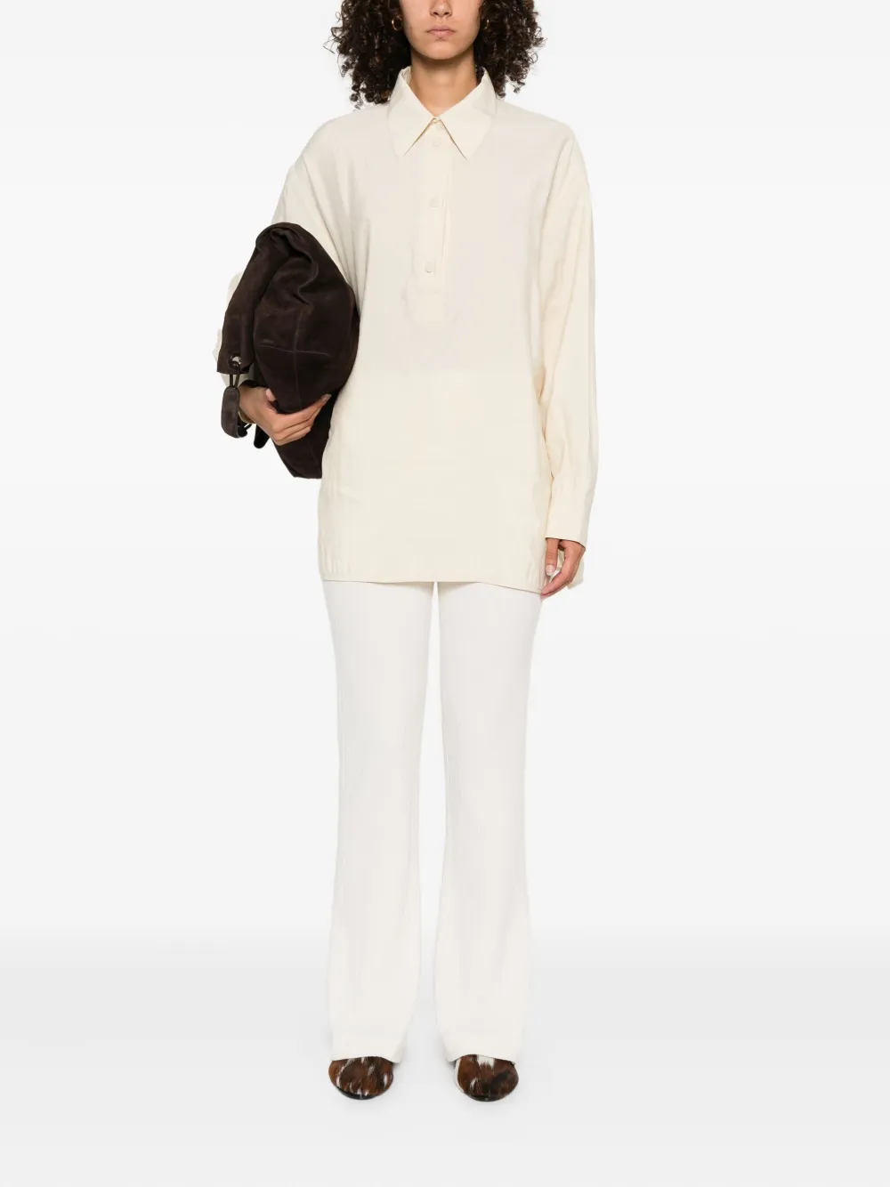 Nanushka Linka blouse met knoopsluiting Beige