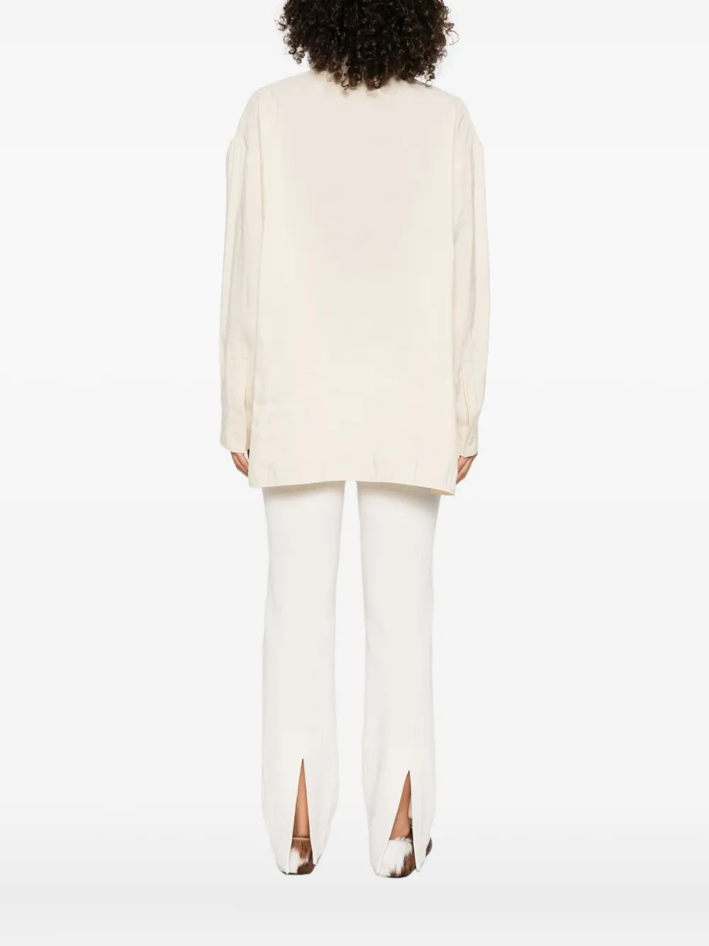Nanushka Linka blouse met knoopsluiting Beige