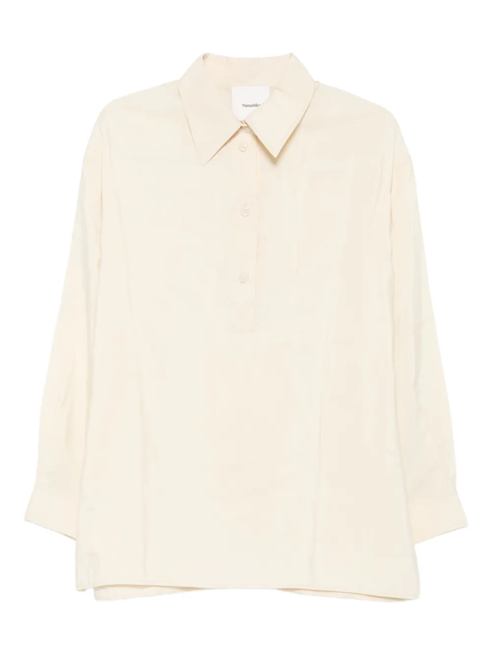 Nanushka Linka blouse met knoopsluiting Beige