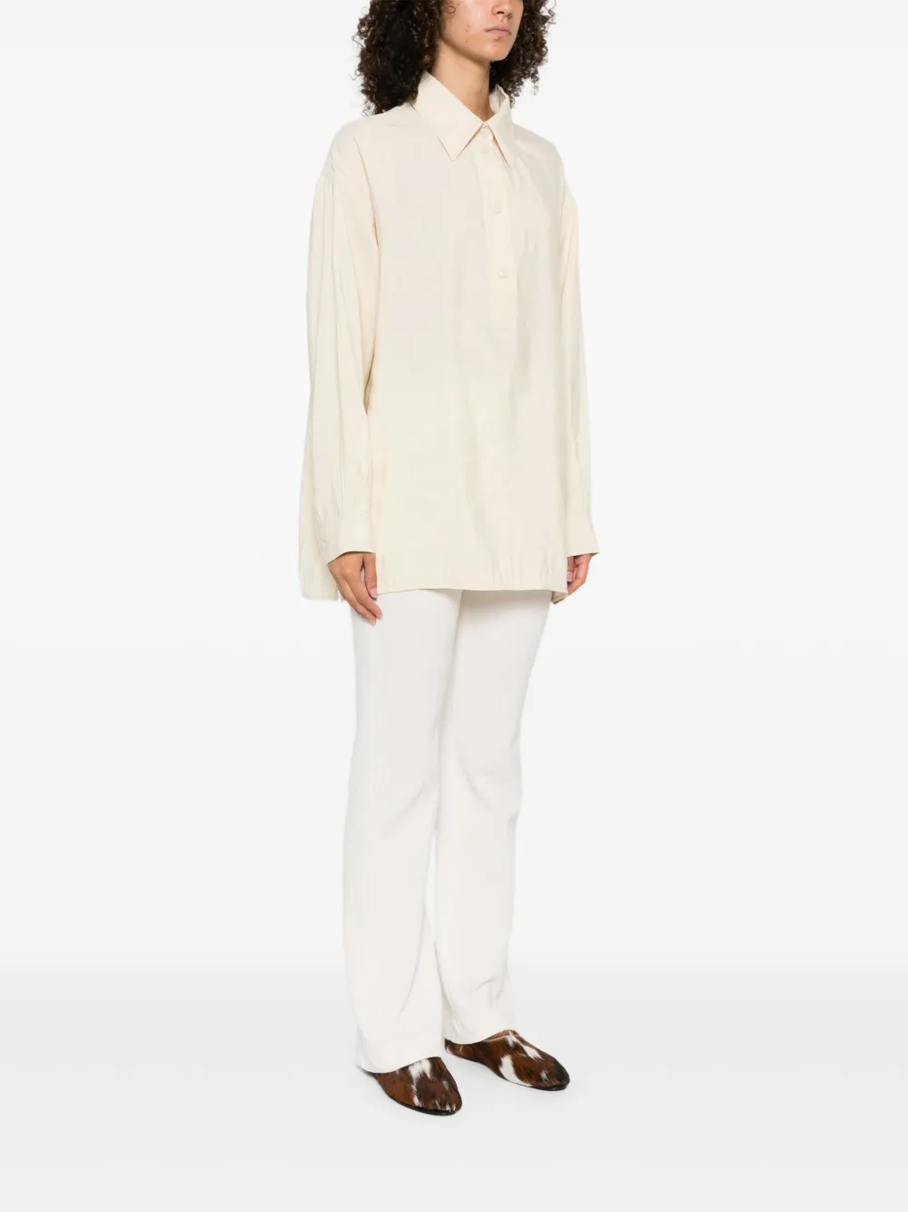 Nanushka Linka blouse met knoopsluiting Beige