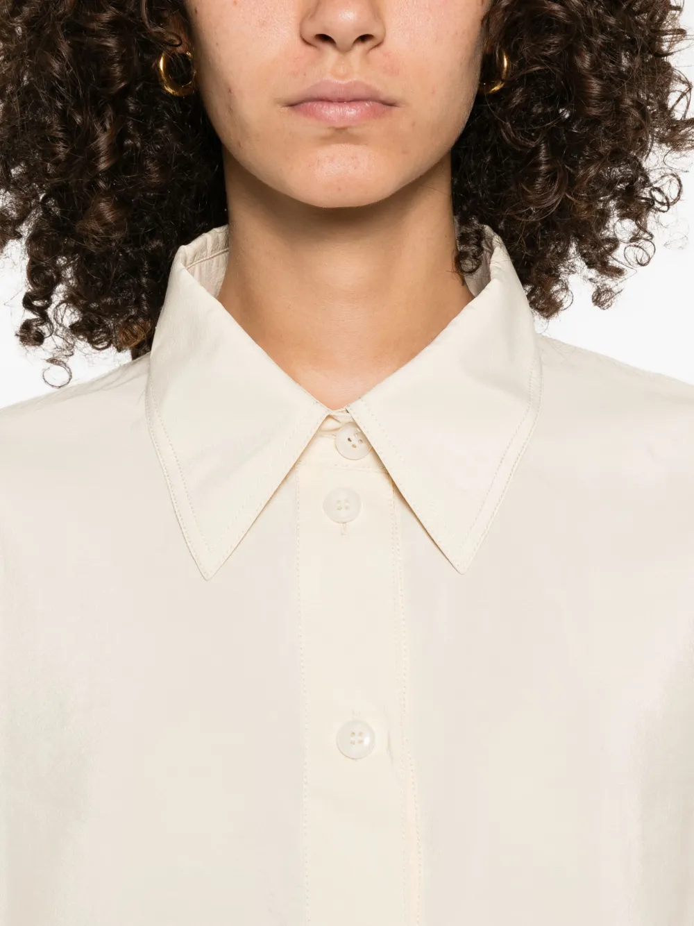 Nanushka Linka blouse met knoopsluiting Beige