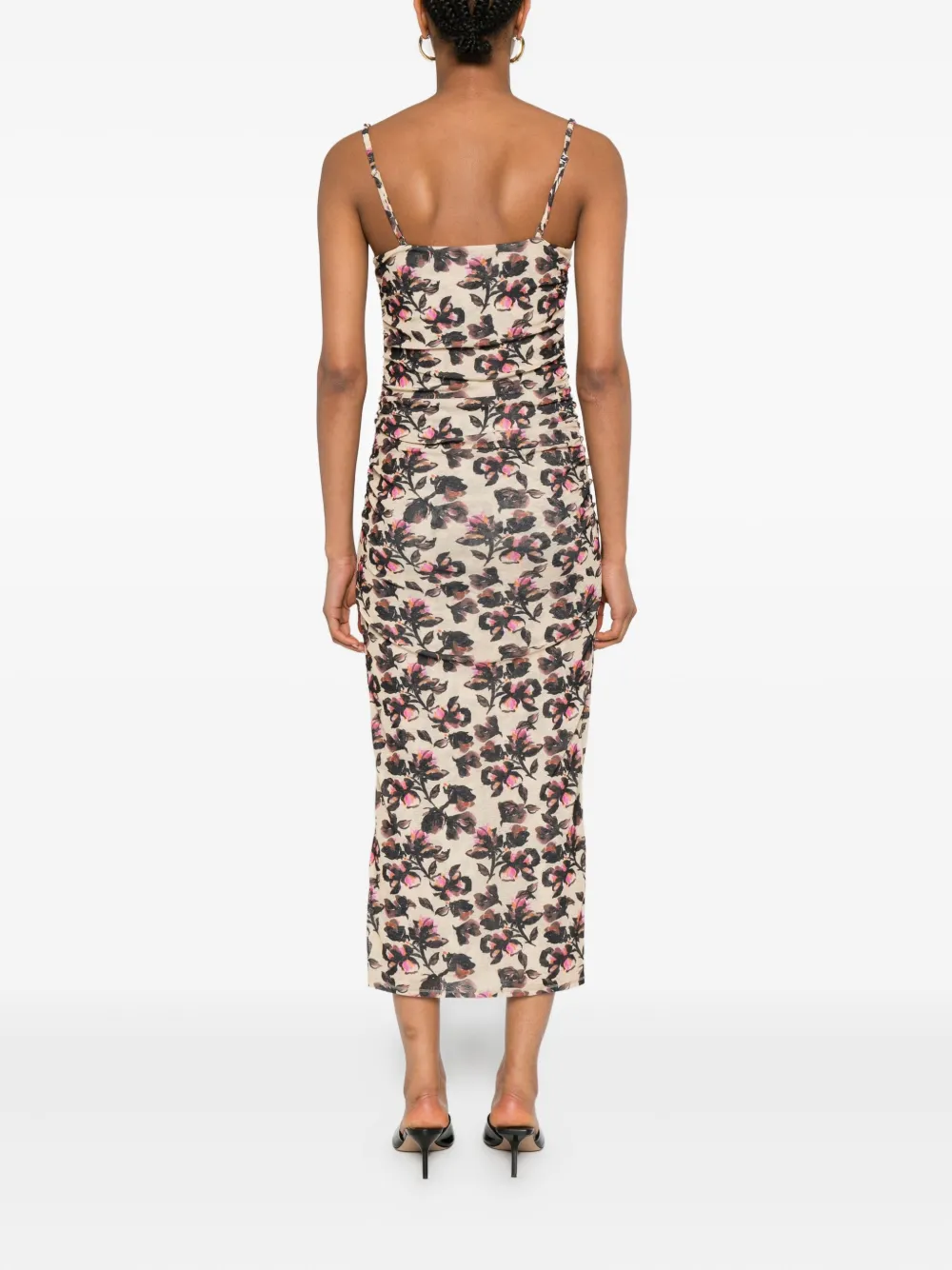 Nanushka Midi-jurk met bloemenprint Beige