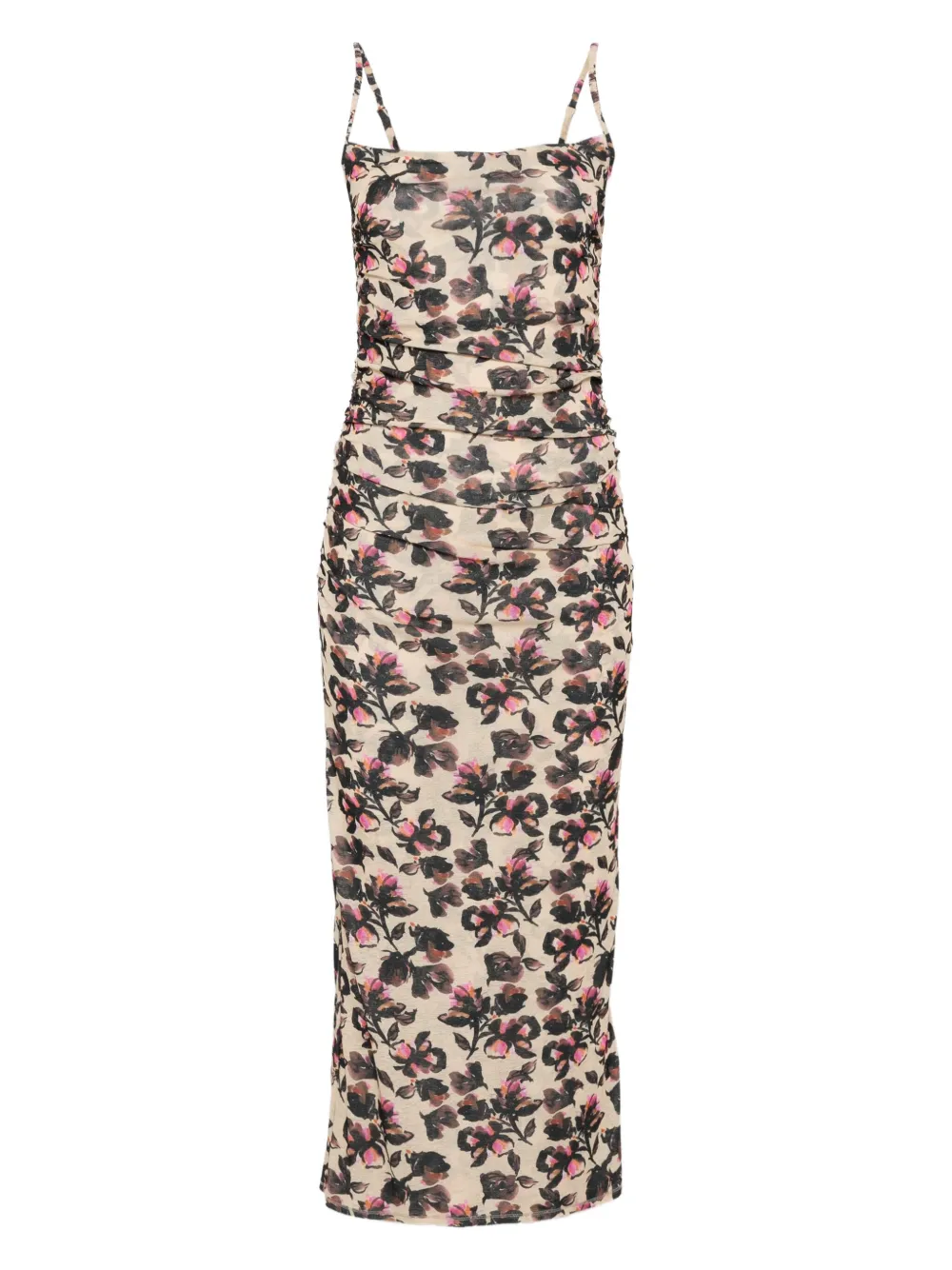 Nanushka Midi-jurk met bloemenprint Beige