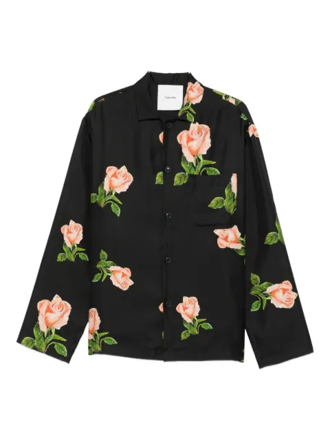Nanushka camisa con rosas estampadas