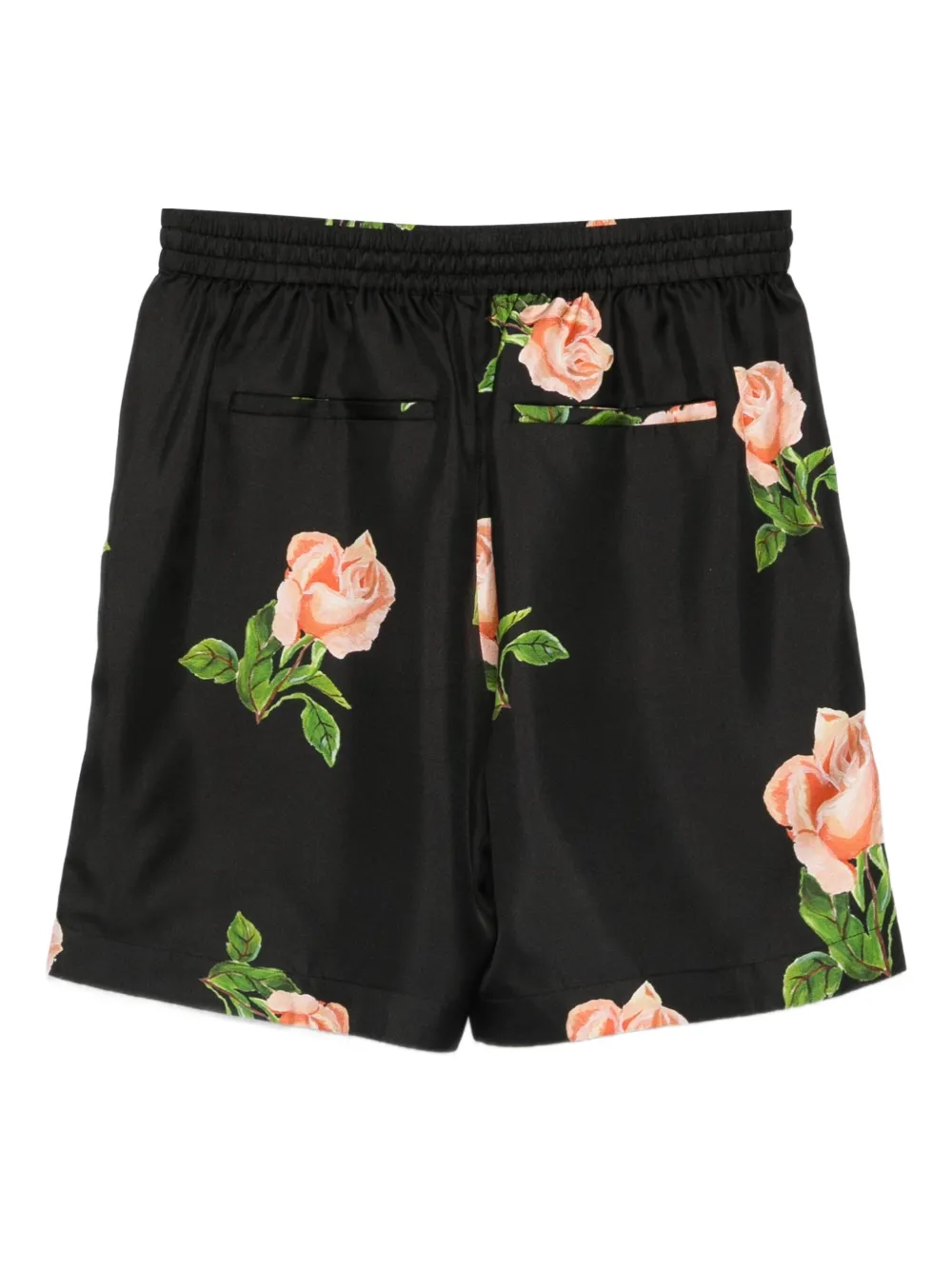 Nanushka Anish shorts met roosprint en trekkoord - Zwart