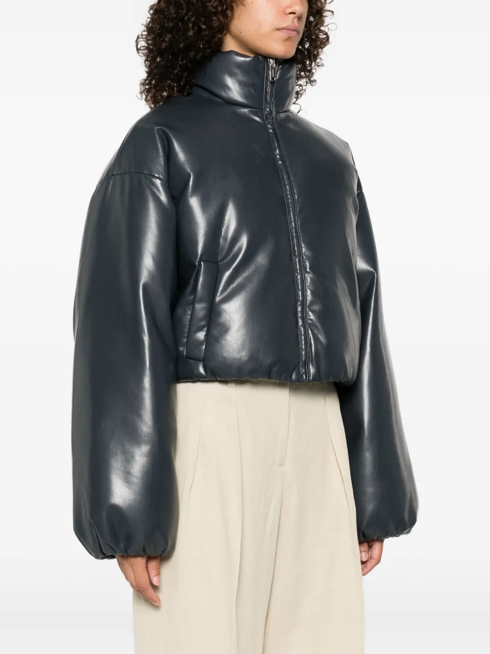 Nanushka puffer zip-front jacket Blauw