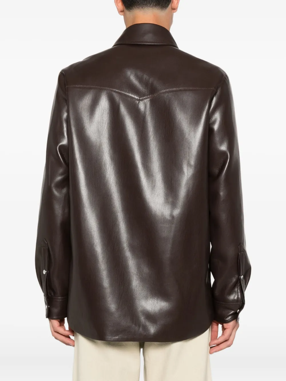 Nanushka Braylo overhemd met gesmockte zak Bruin