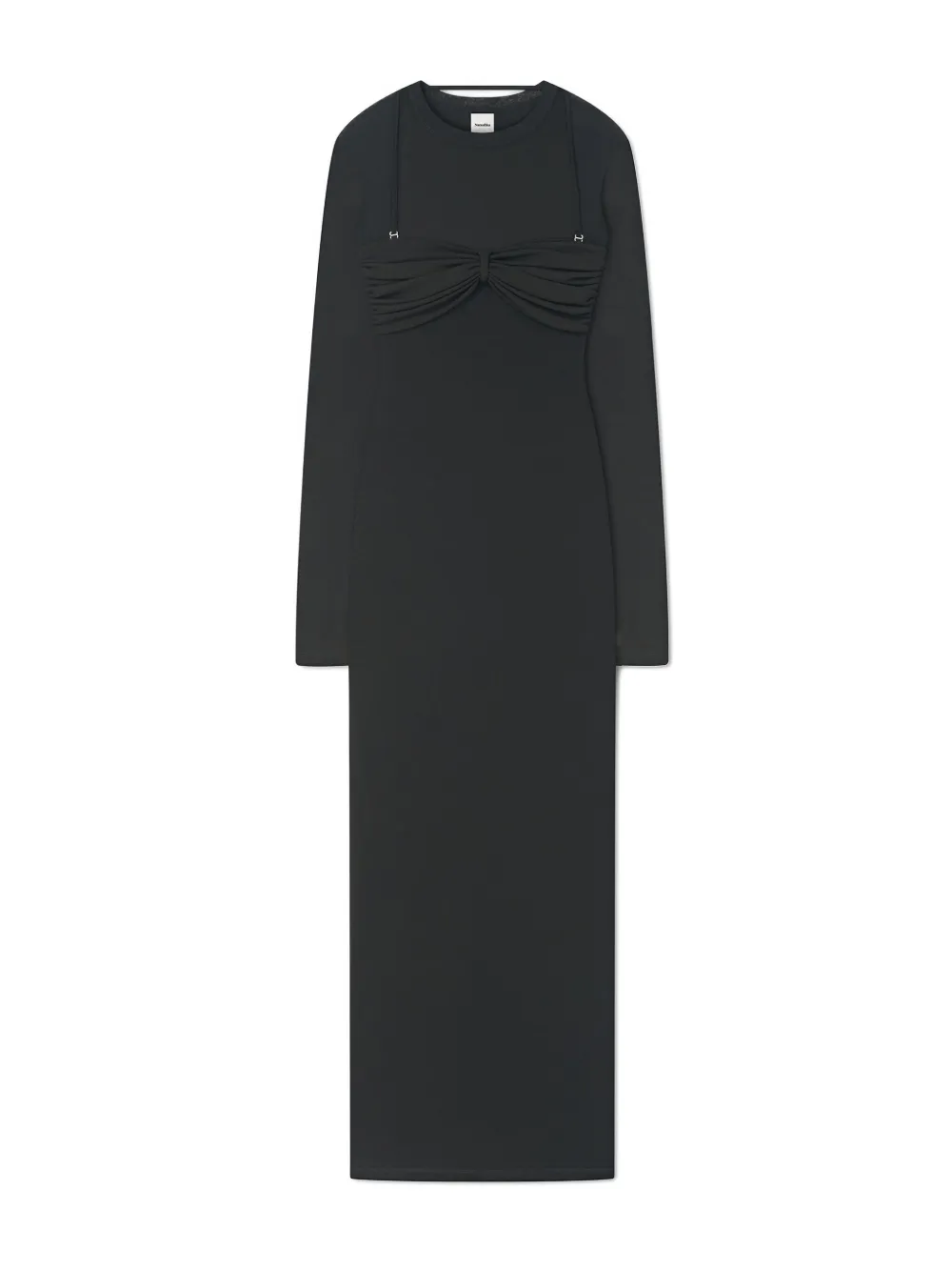 Nanushka Artemiz bra-detail maxi dress - Zwart