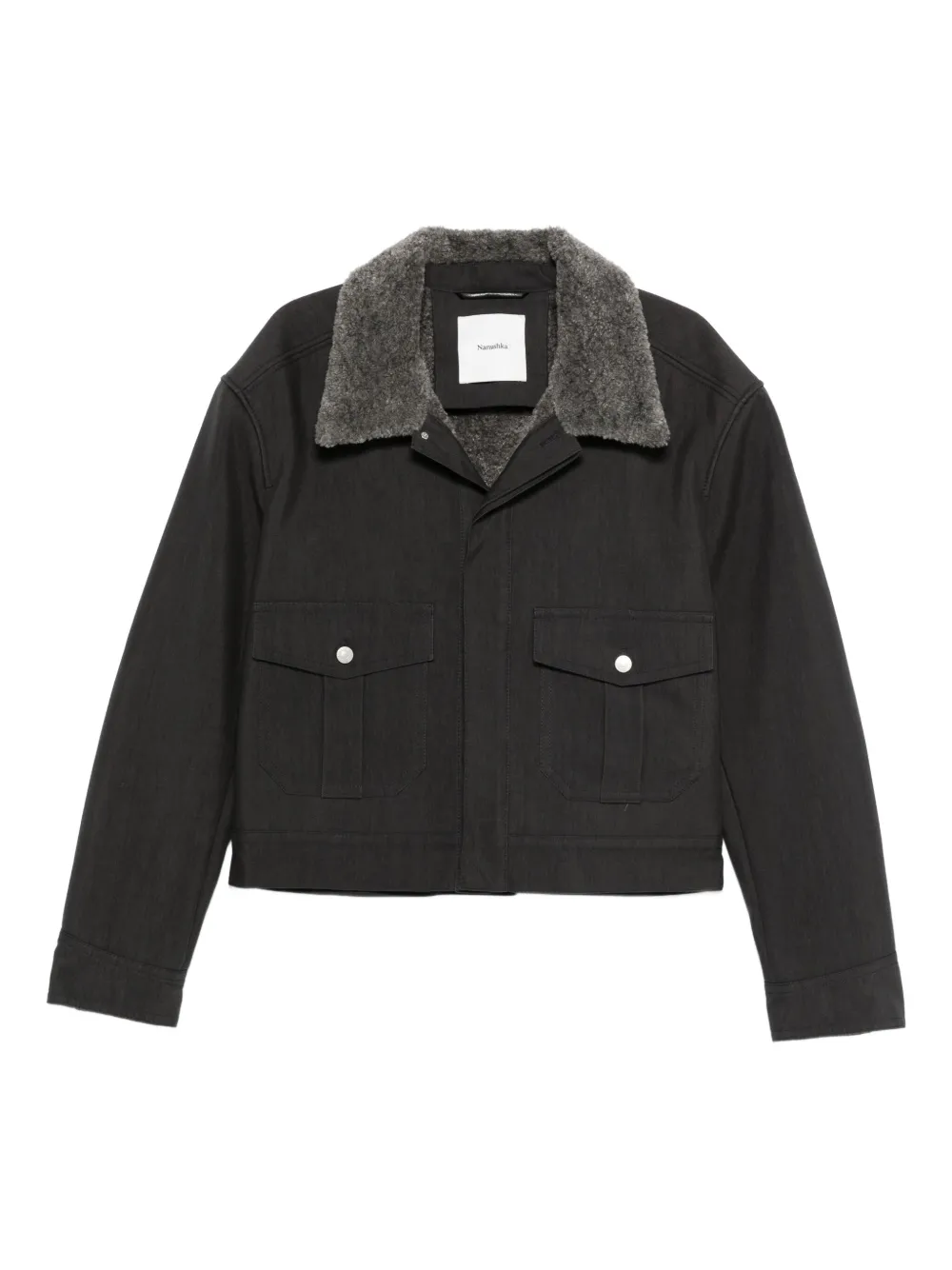 Nanushka faux shearling-collar jacket | Grey | Image 1