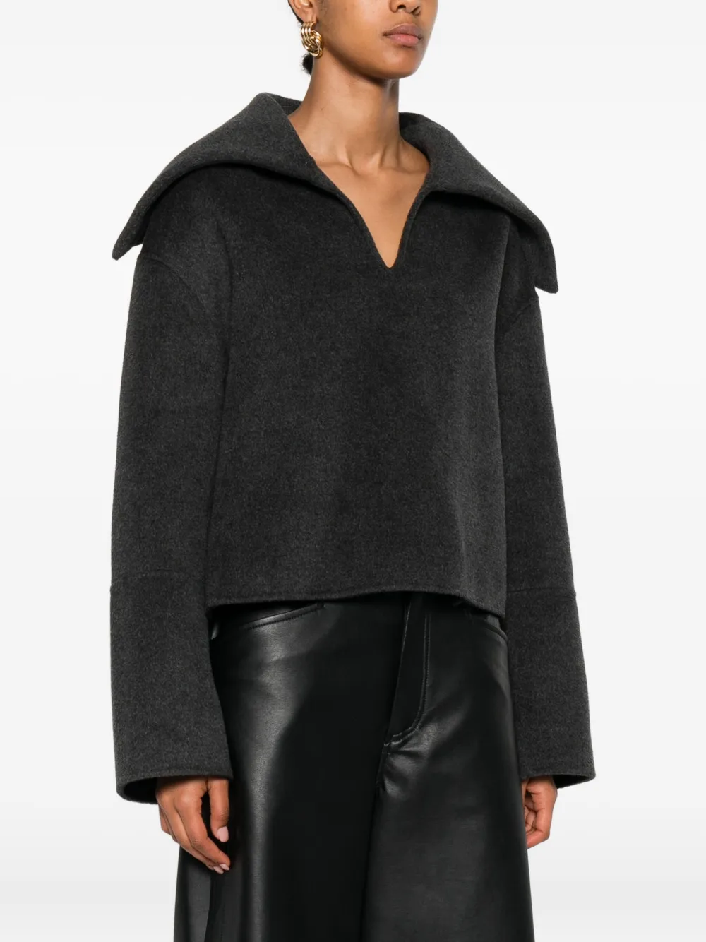 Nanushka Trui met oversized kraag Grijs