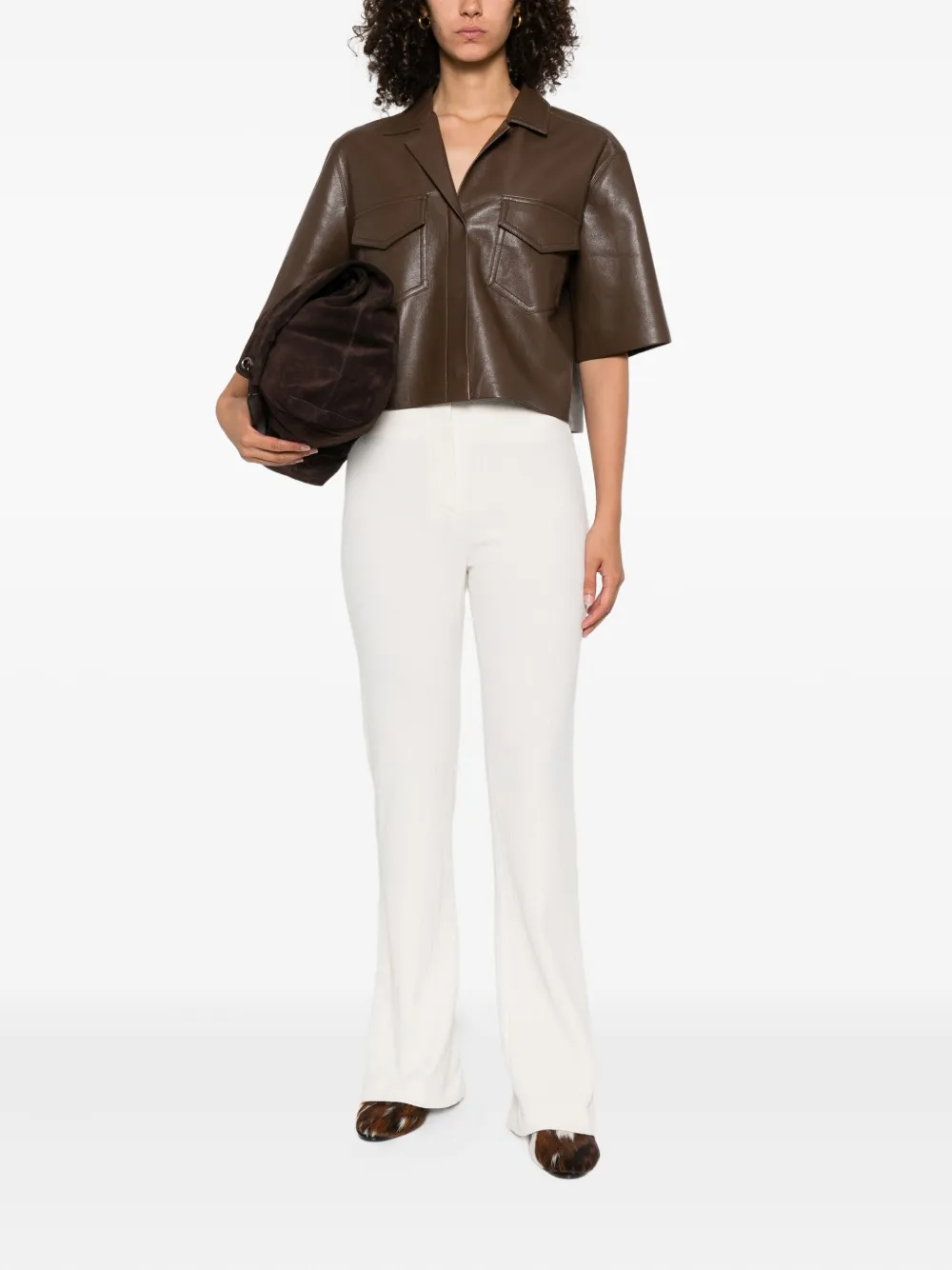 Nanushka Shera broek met split aan de achterkant Beige