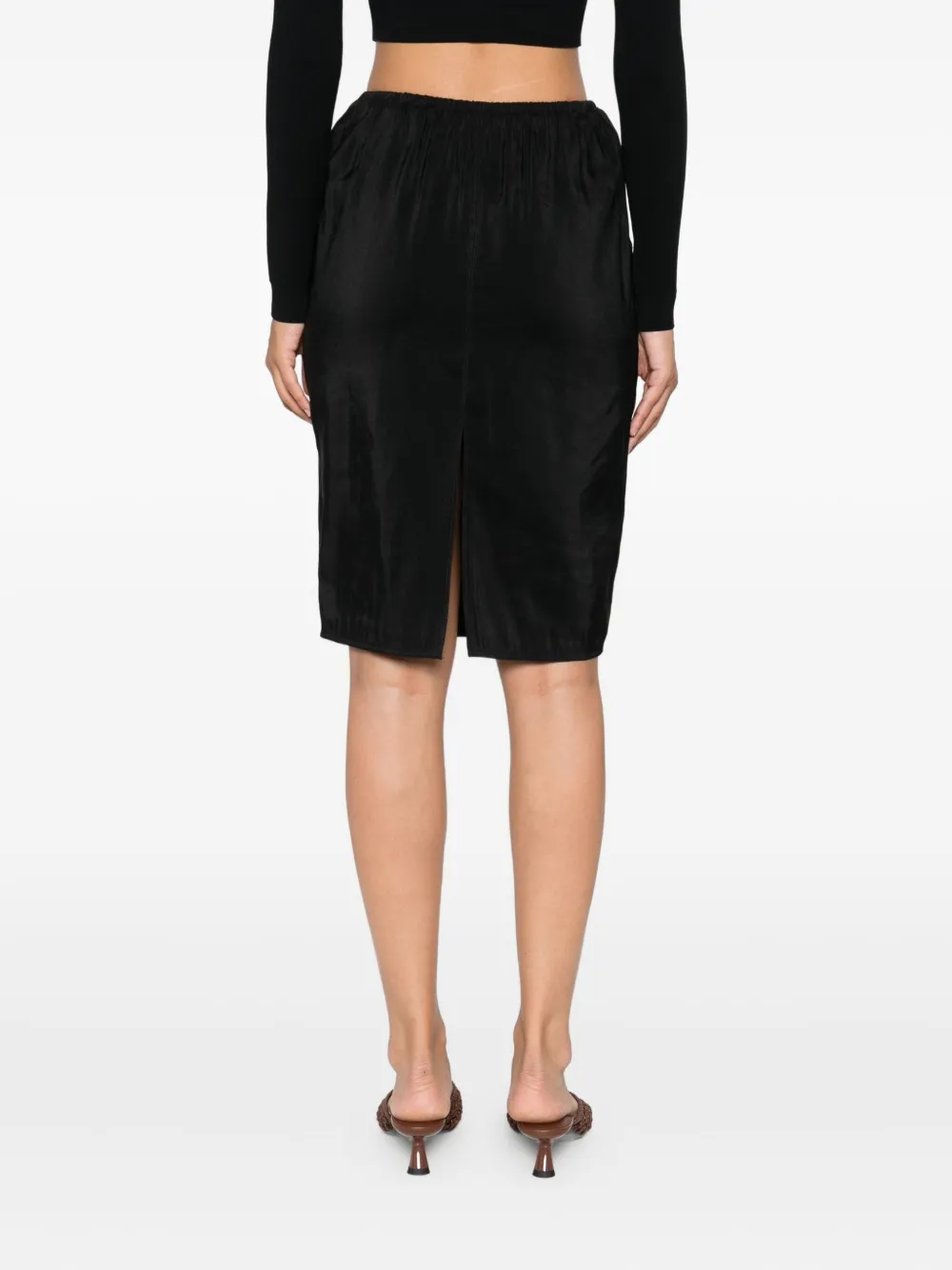 Nanushka elastic-waistband mini skirt Zwart