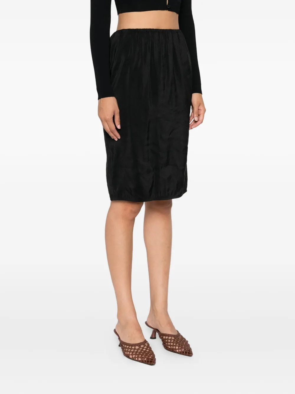 Nanushka elastic-waistband mini skirt Zwart