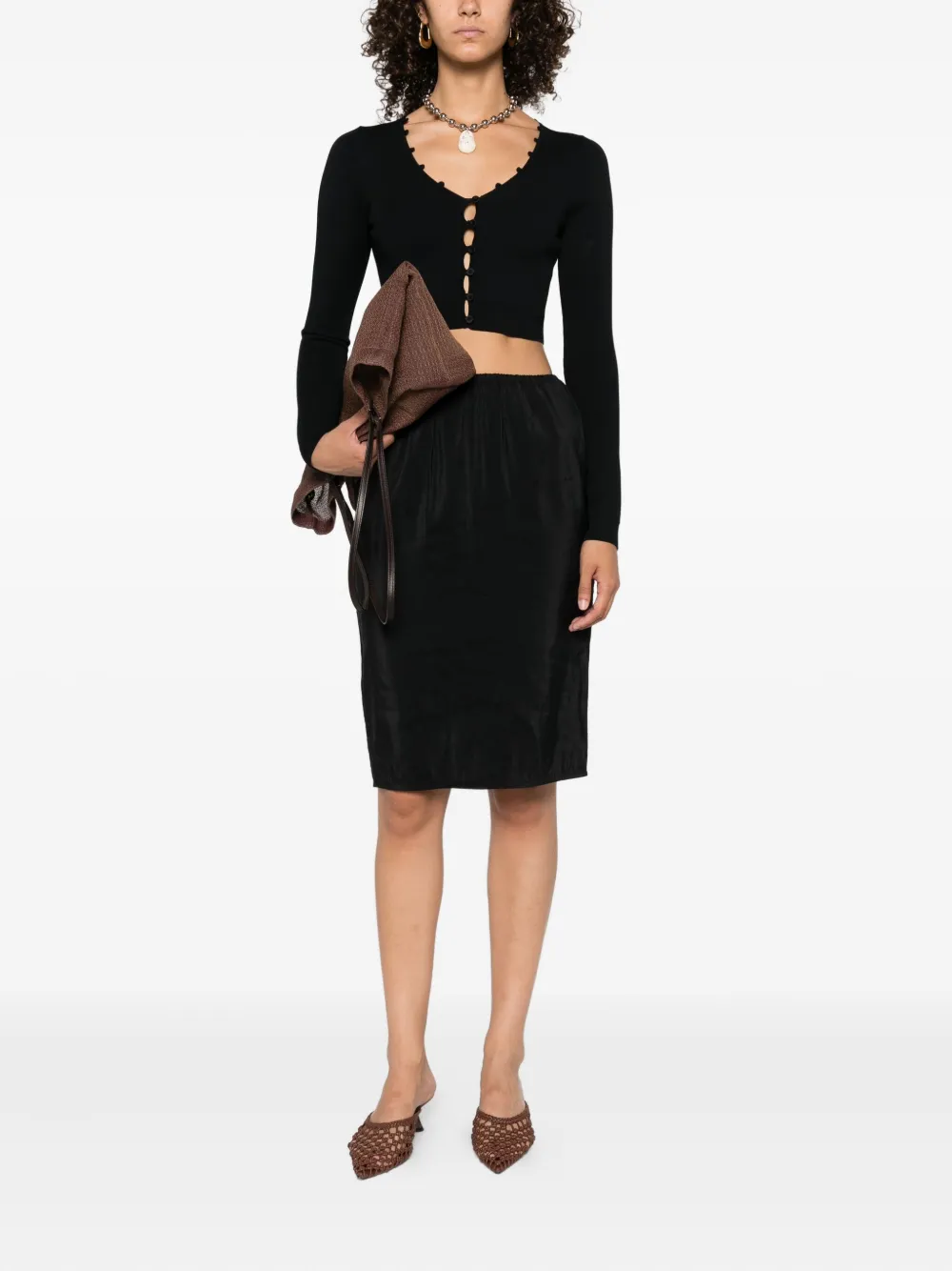 Nanushka elastic-waistband mini skirt Zwart