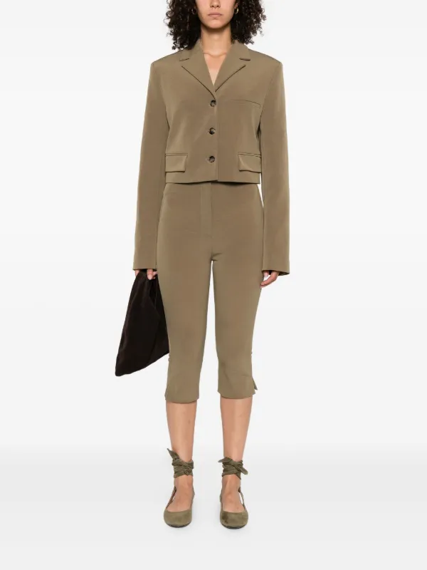 Nanushka Saoirse split-hem Capri Pants Green FARFETCH PH