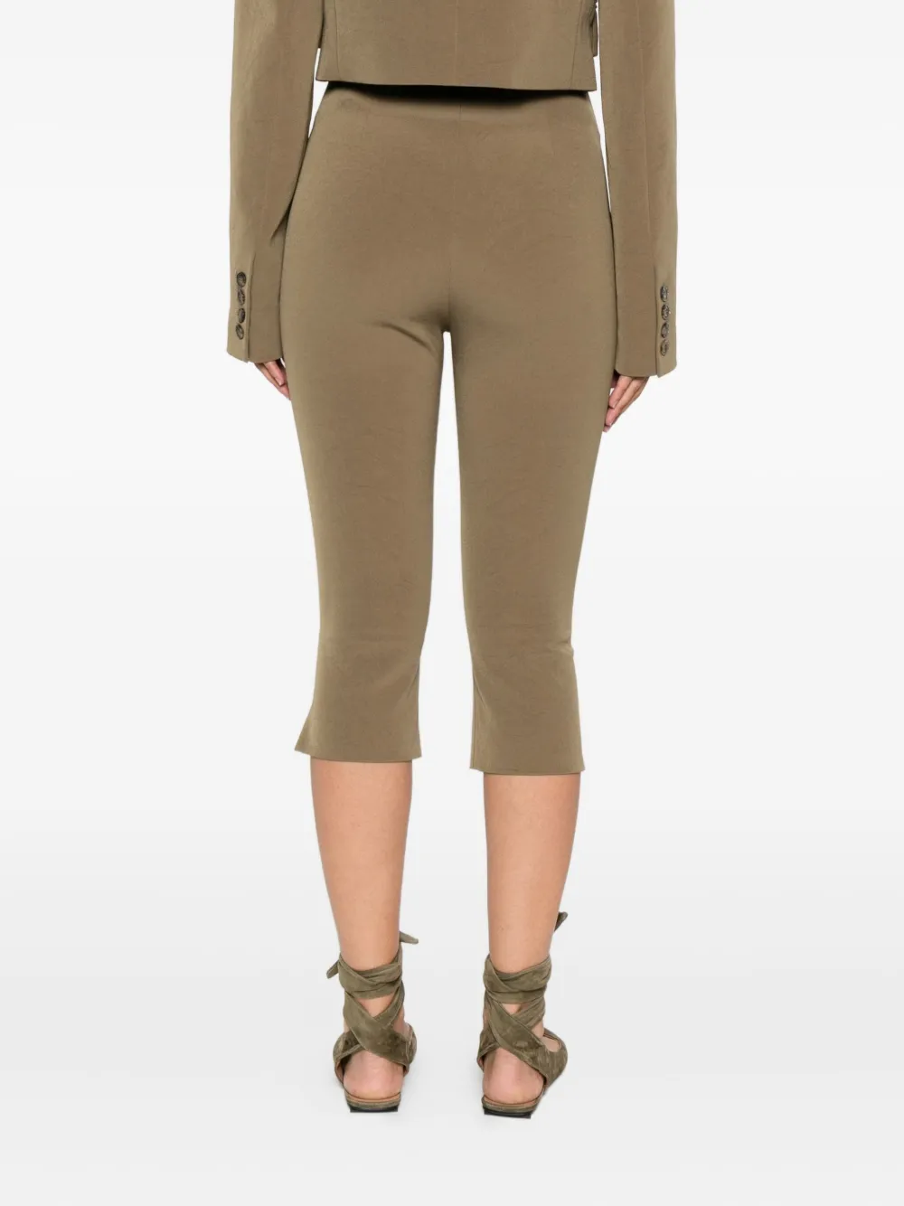 Nanushka Saoirse capri broek met split Groen
