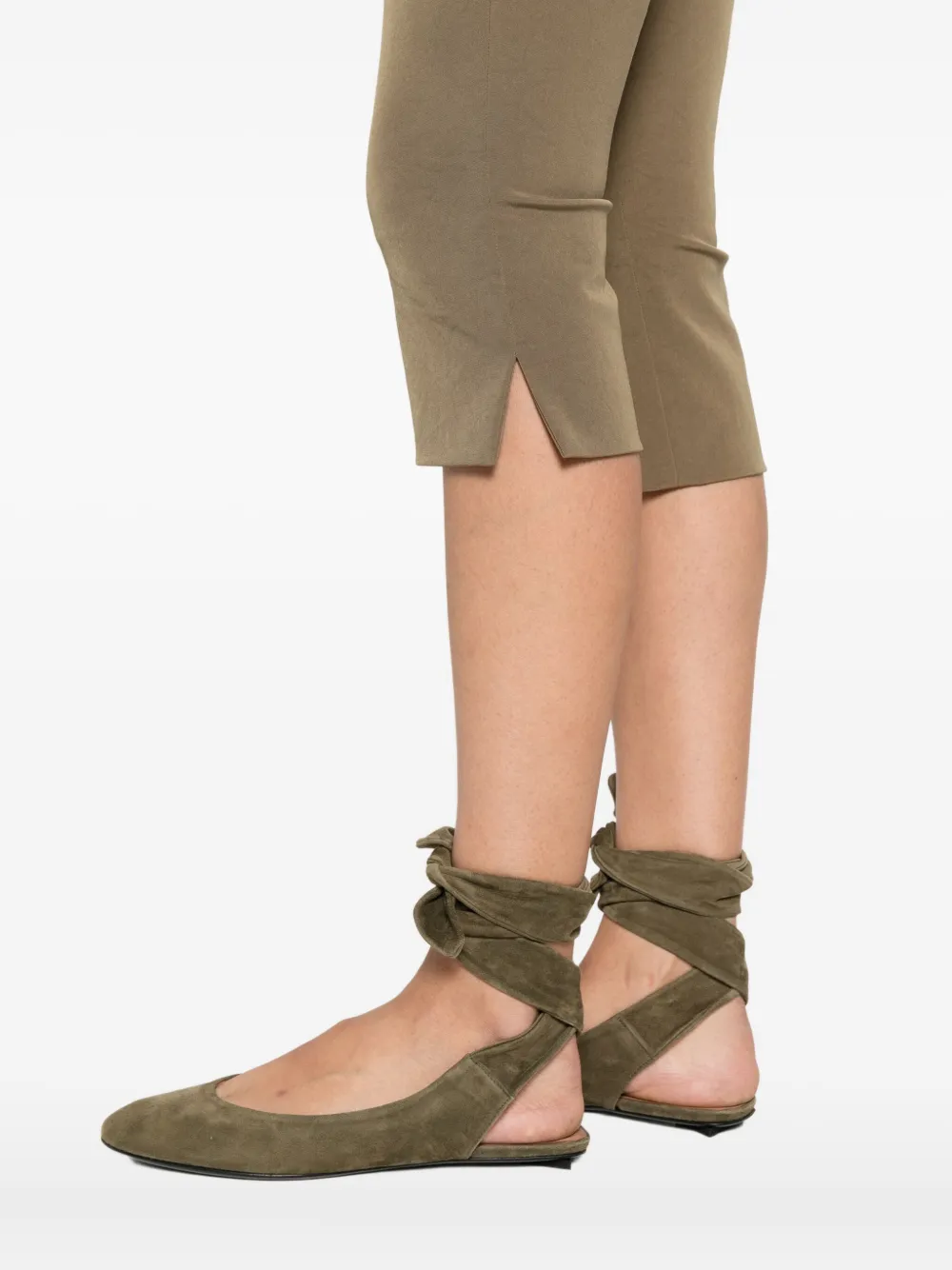 Nanushka Saoirse capri broek met split Groen