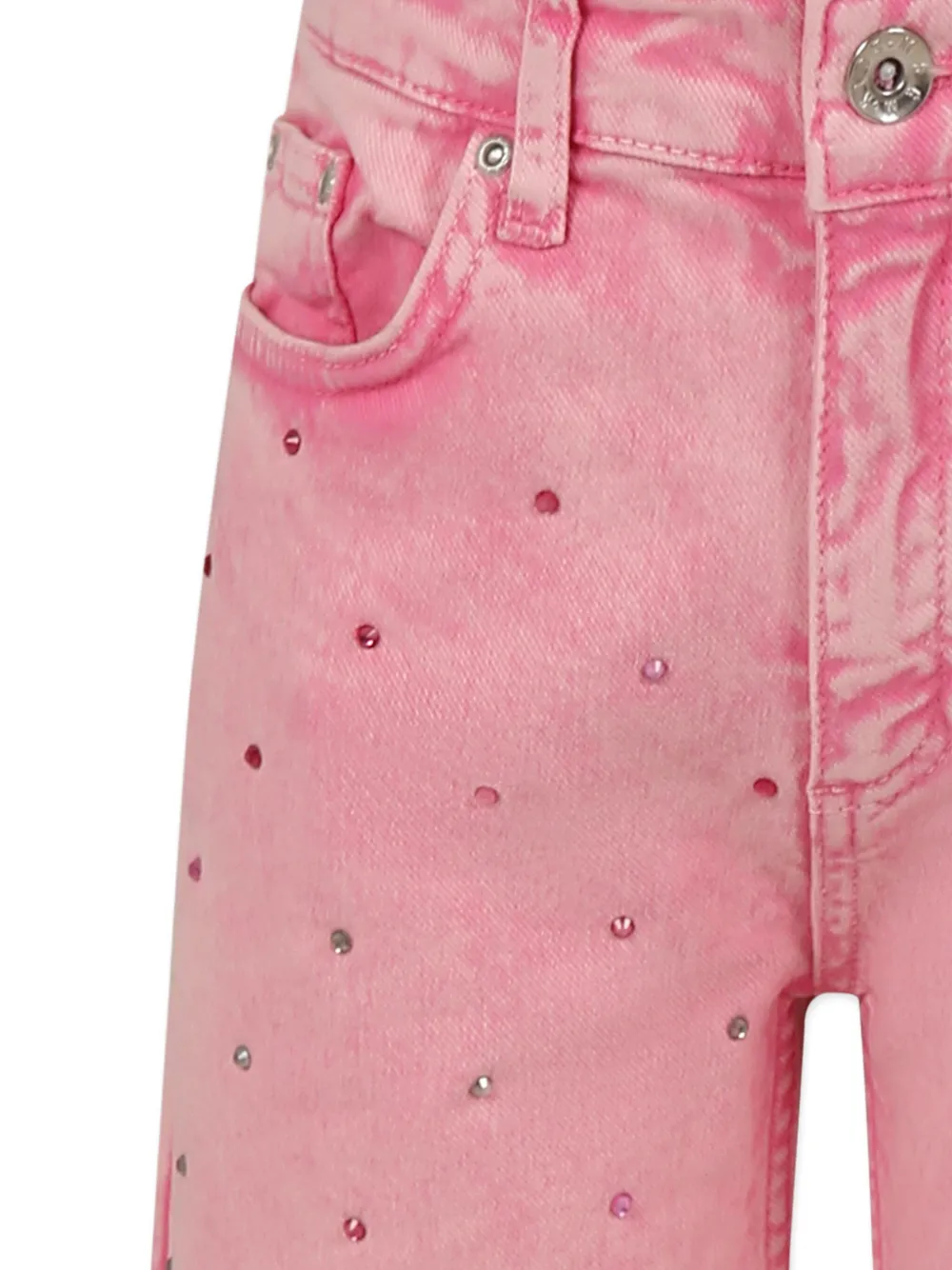 MSGM Kids crystal-embellished flared jeans Roze