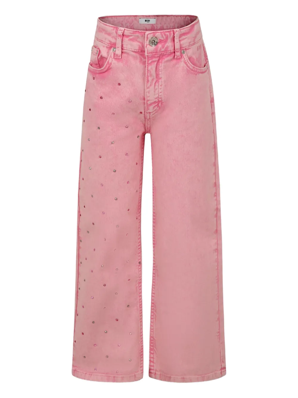 MSGM Kids crystal-embellished flared jeans Roze