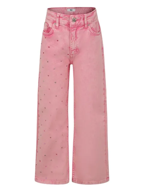 MSGM Kids crystal-embellished flared jeans