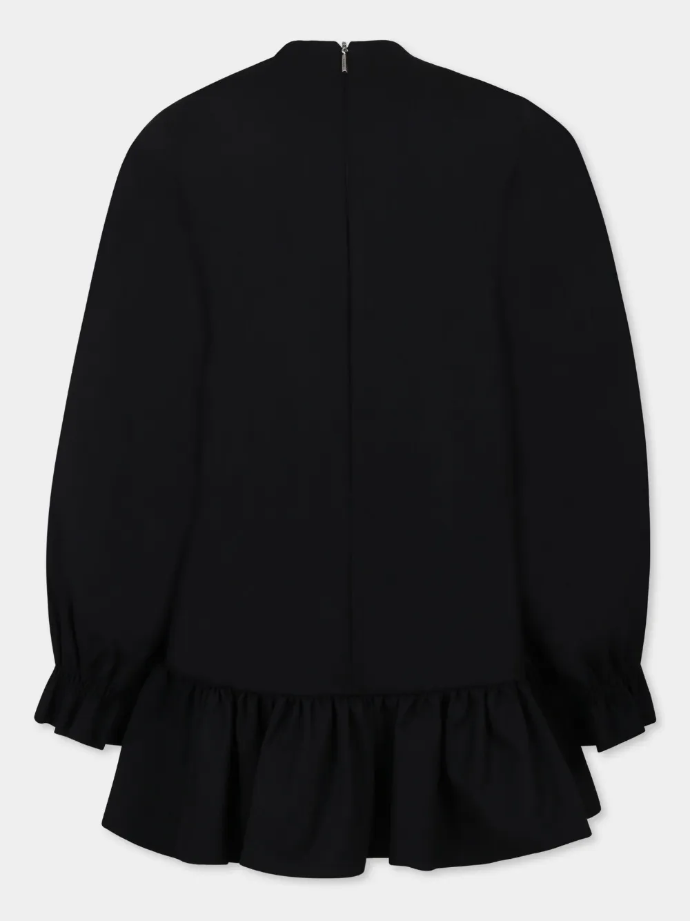 MSGM Kids logo-print ruffled dress Zwart
