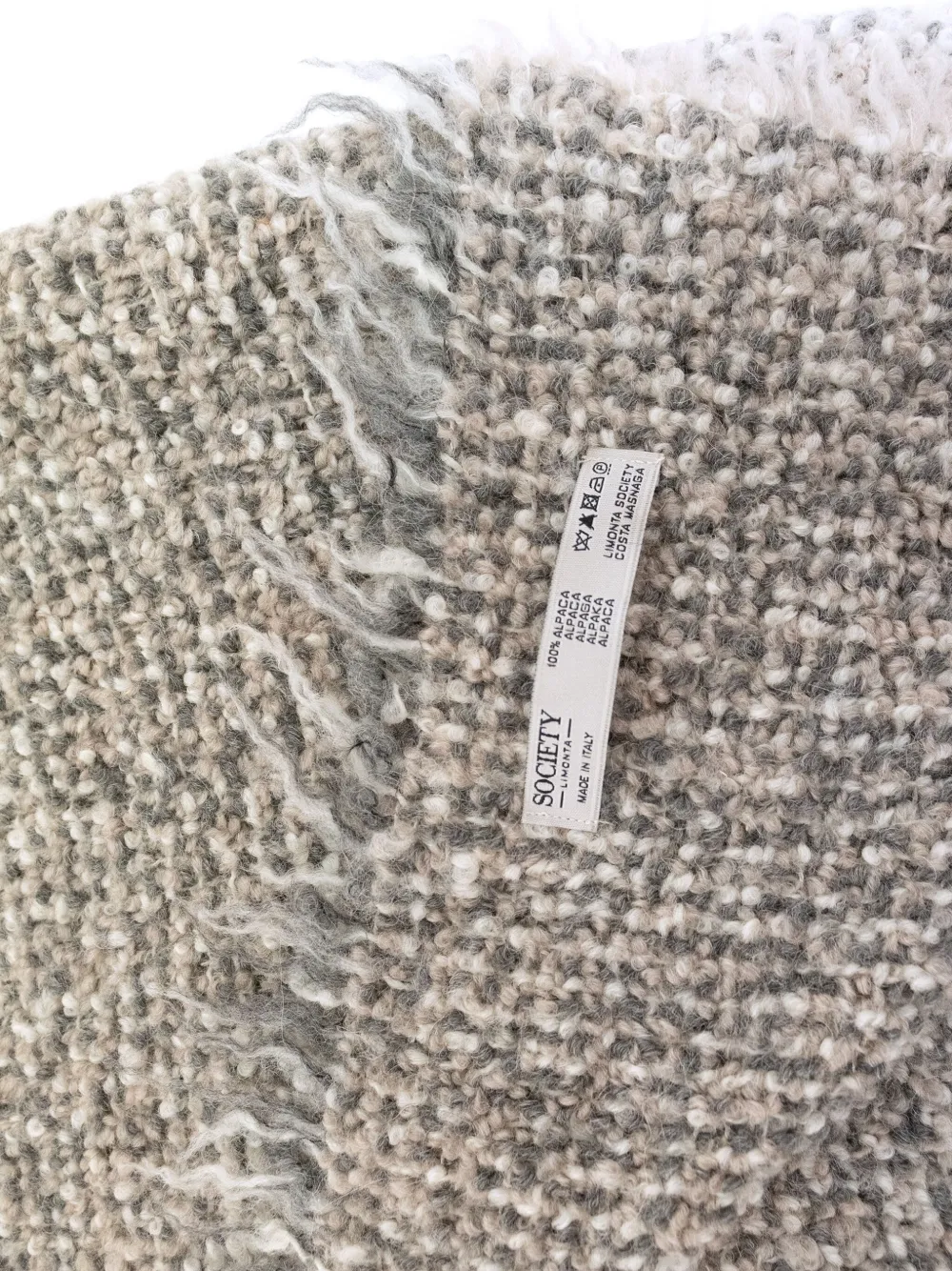 Society Limonta Textured Frayed Blanket (130cm X 180cm) In Gray
