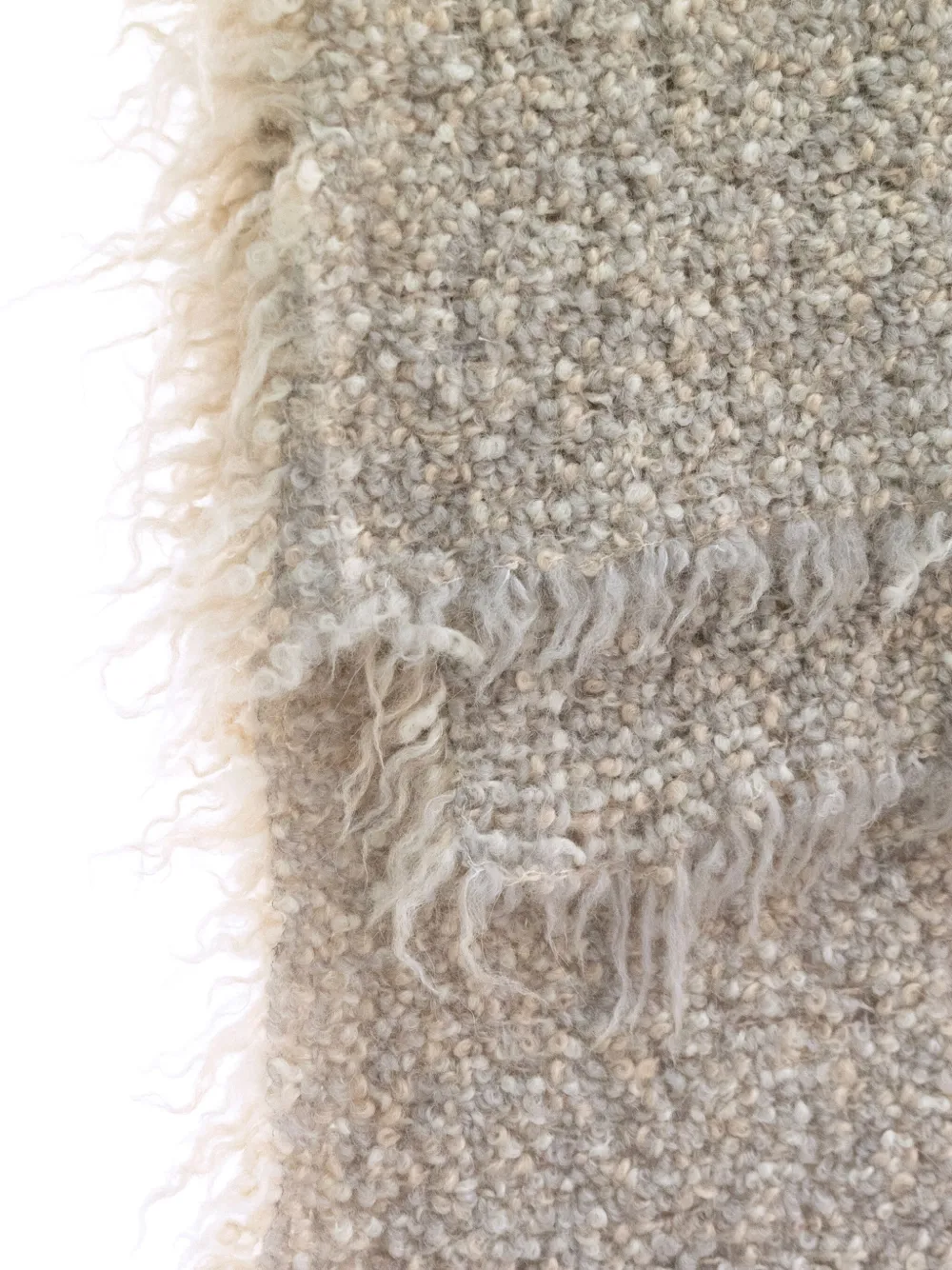 Society Limonta Multi Textured Fringed Blanket (130cm X 180cm) In Neutral