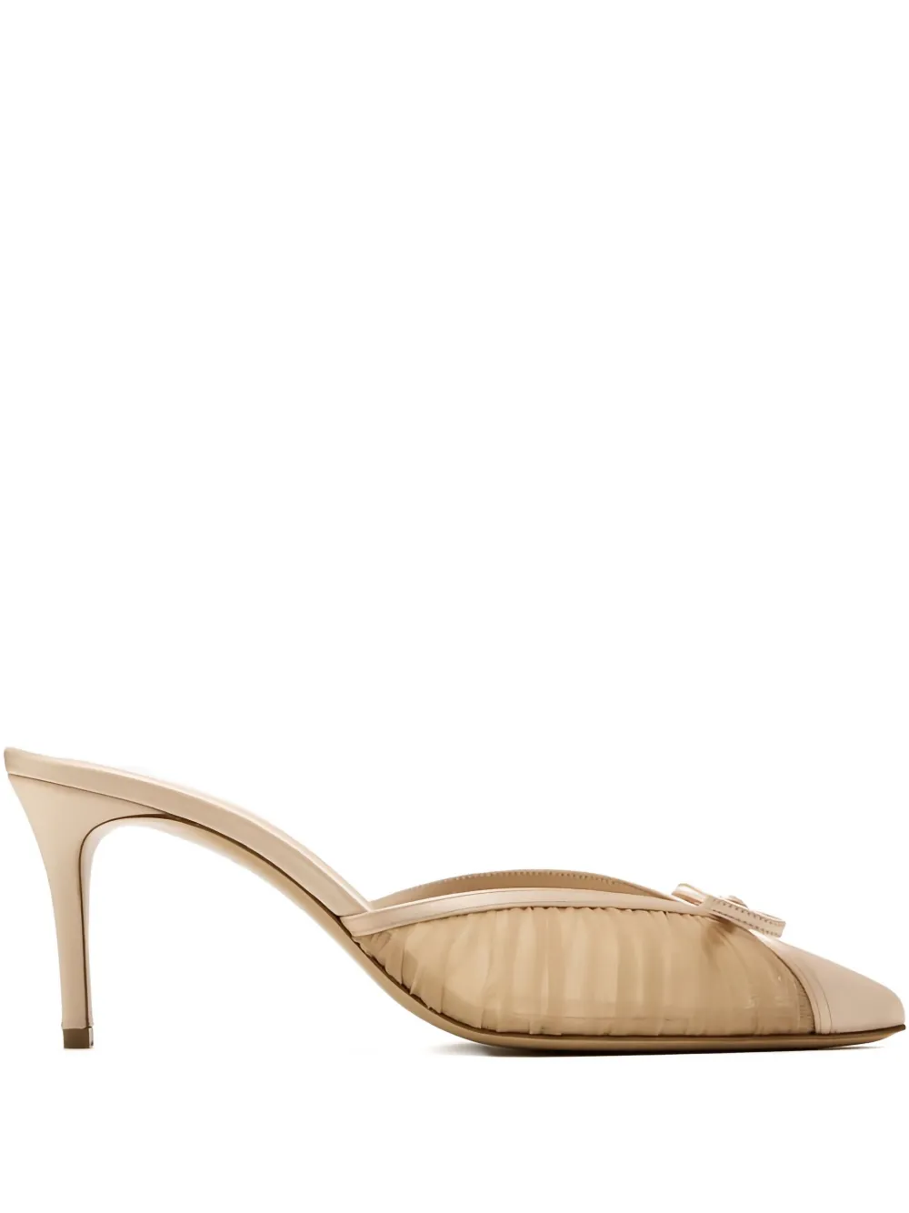 Andrea Wazen  75mm Kris pleated bow mules | Neutrals | Image 1