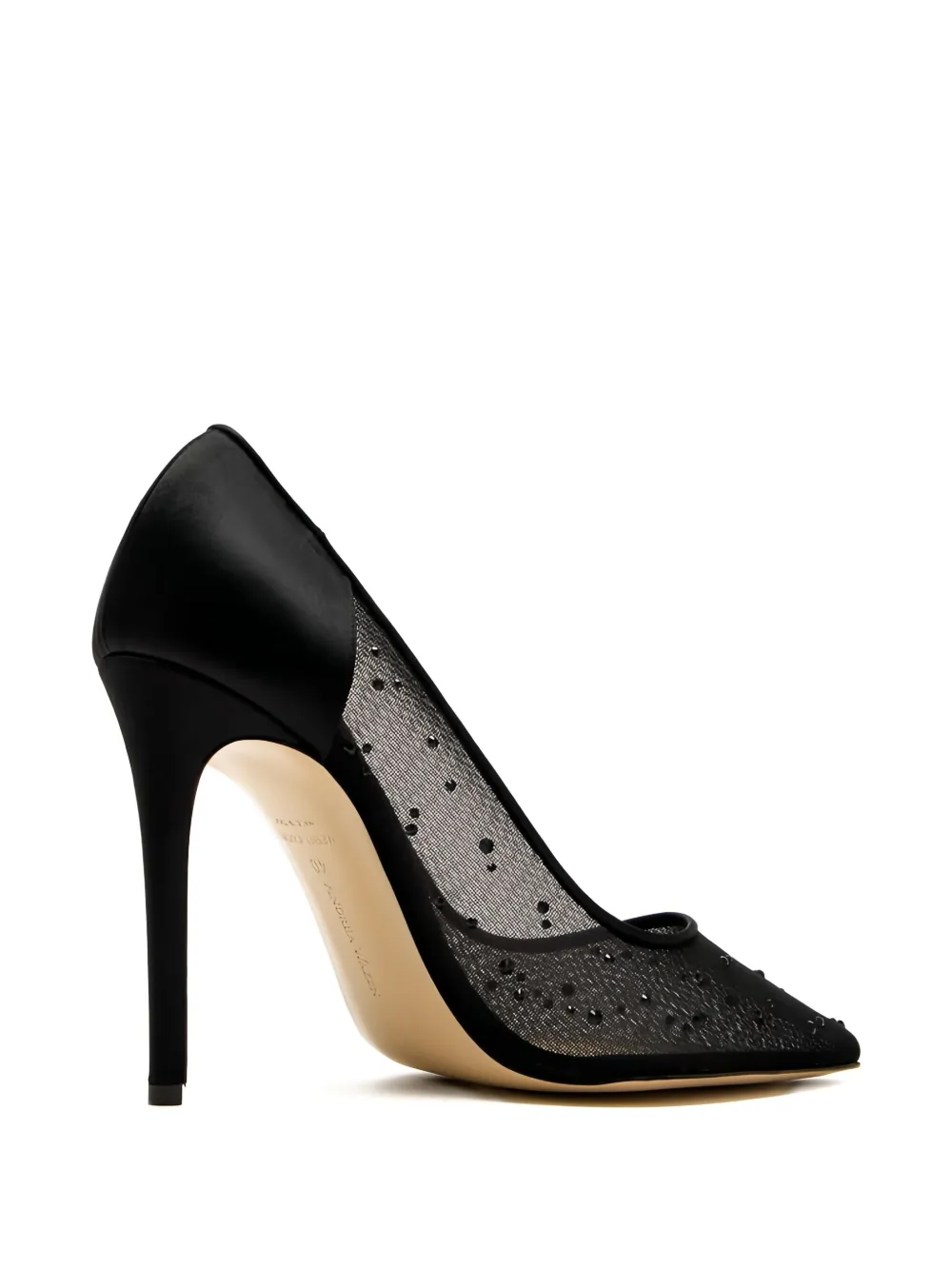 Andrea Wazen 105mm Lore Glitz embellished pumps Black