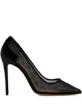 Andrea Wazen 105mm Lore Glitz embellished pumps - Black