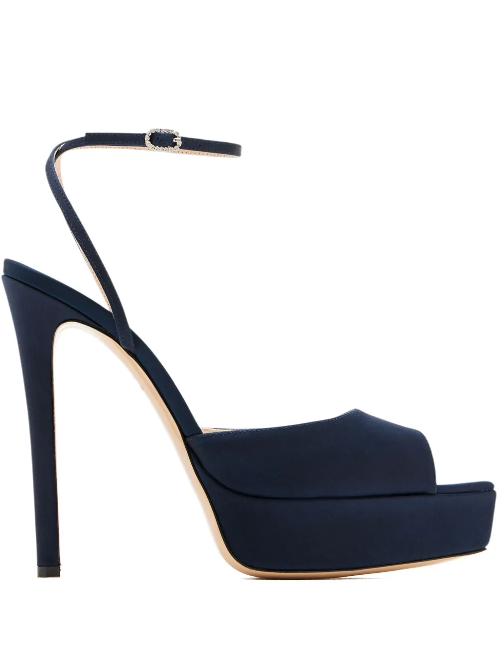 Andrea Wazen 140mm Loulou platform peep-toe sandals Blue