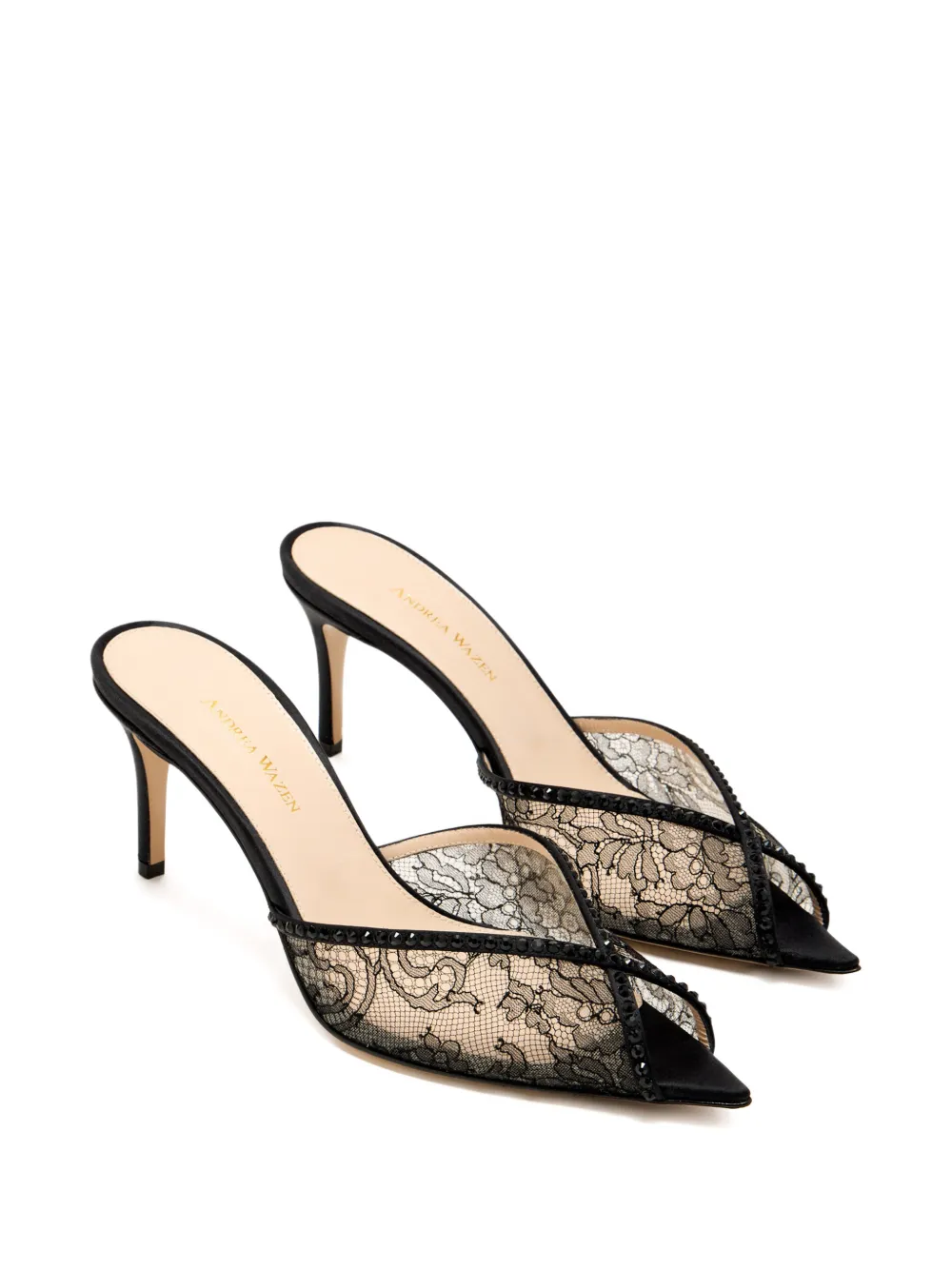 Andrea Wazen Katy muiltjes met kralen Wit