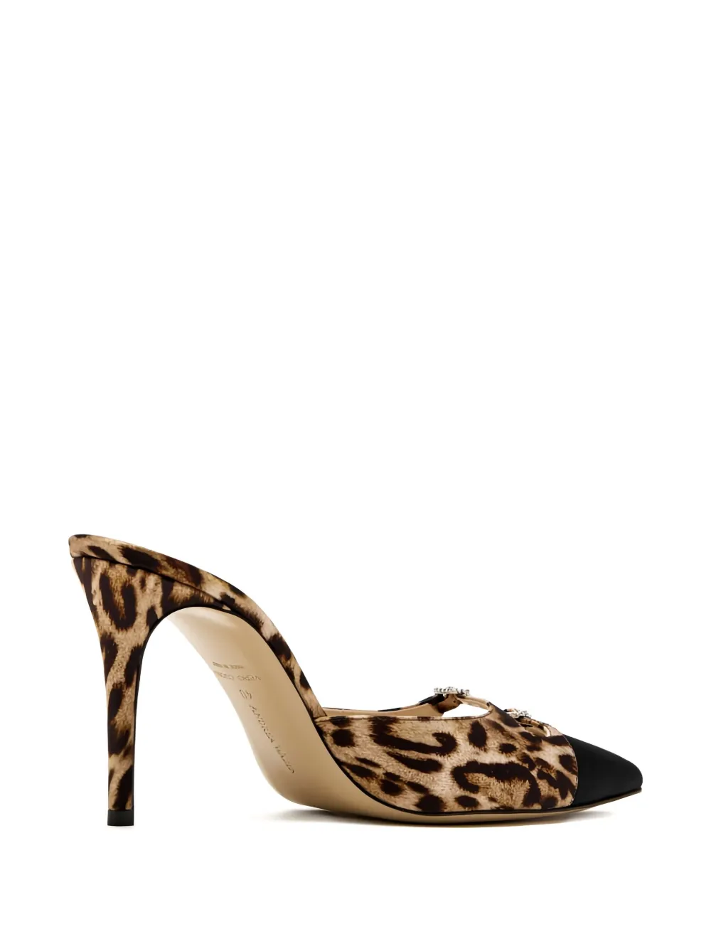 Andrea Wazen 85mm Caroline Leopard-print Stiletto Mules In Brown