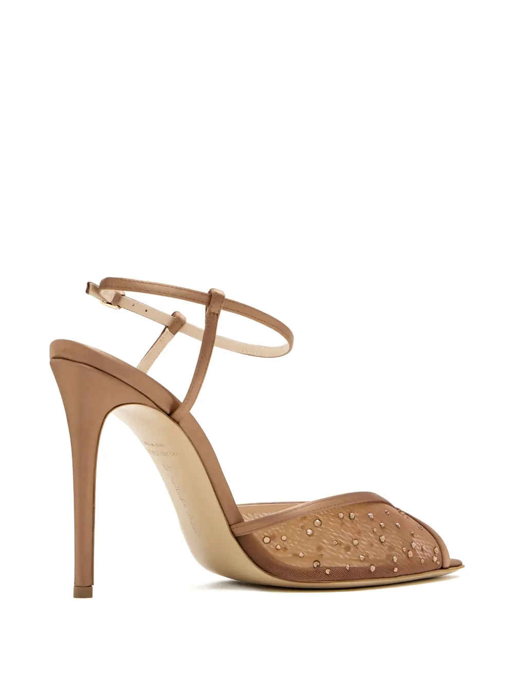 Andrea Wazen 105mm Katy Crystal-embellished Sandals In Neutral