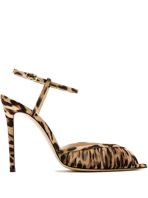 Andrea Wazen  105mm Katy pleated ankle-strap sandals