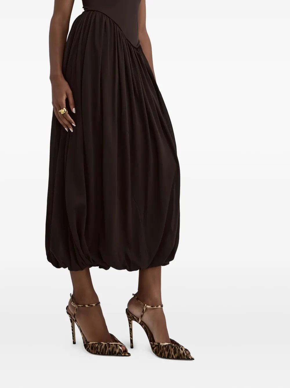 Andrea Wazen 105mm Katy Pleated Ankle-strap Sandals In Neutral