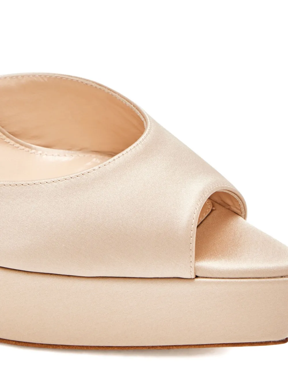 Andrea Wazen 140mm Loulou platform peep-toe sandals Neutrals