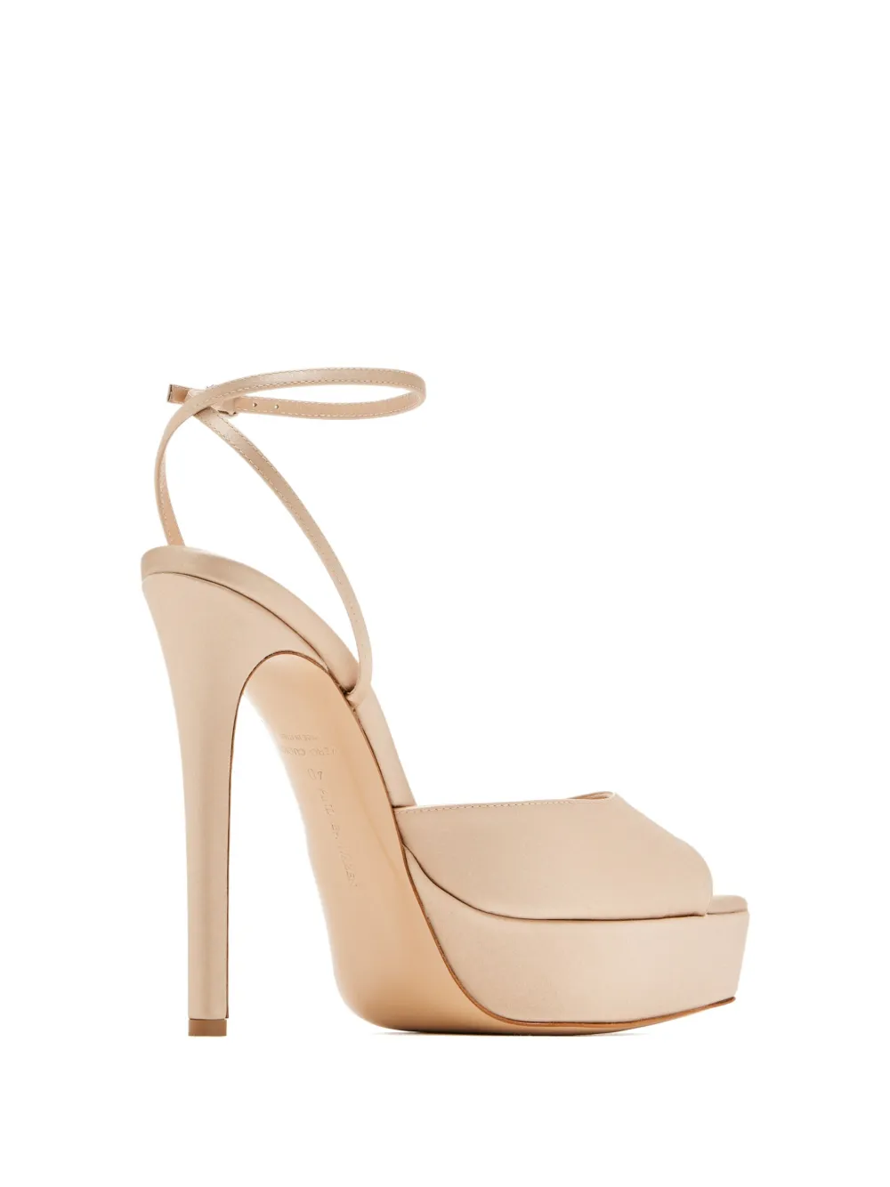 Andrea Wazen 140mm Loulou platform peep-toe sandals Neutrals