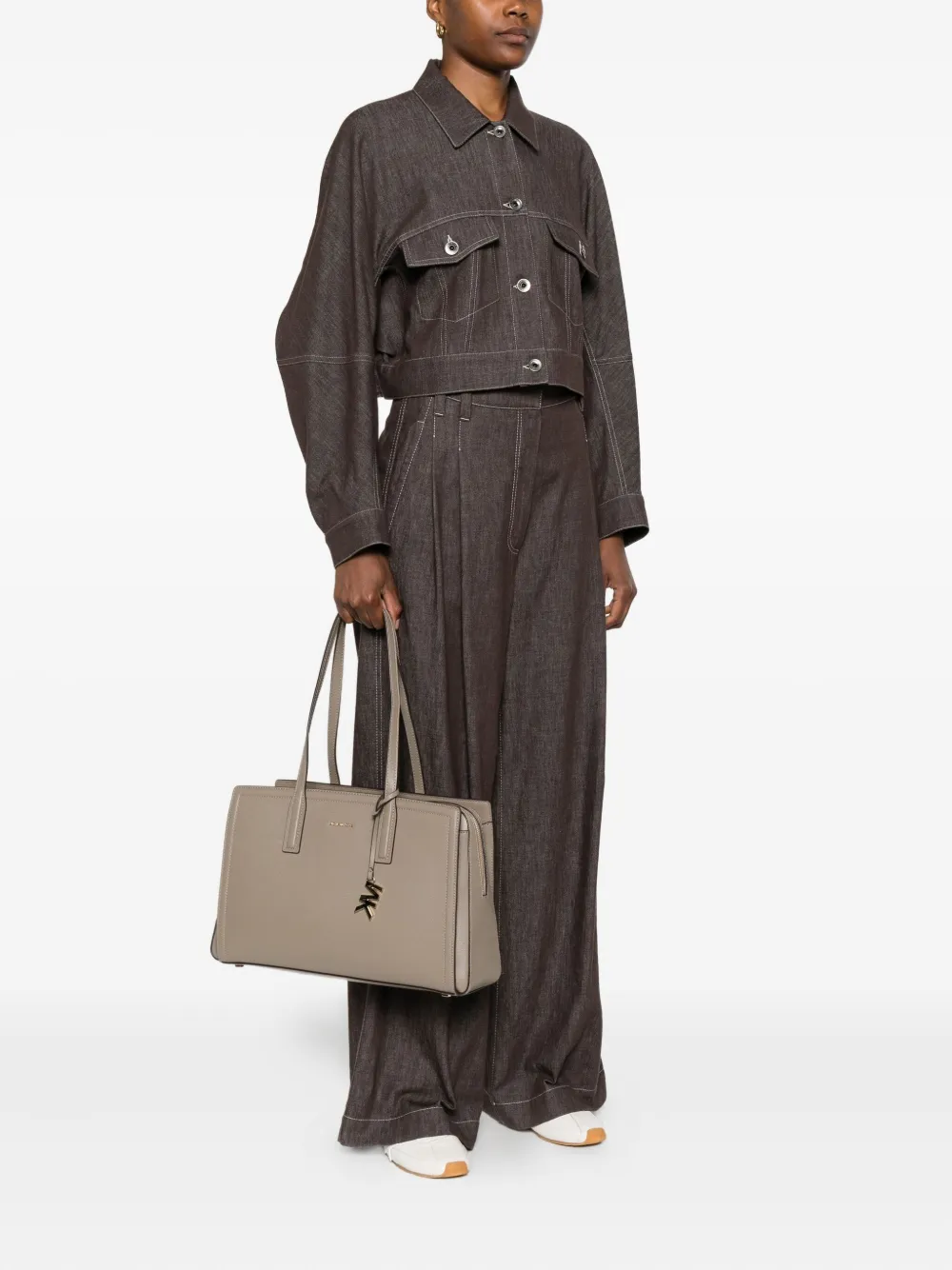 Michael Kors Laila medium shopper met logoplakkaat Grijs